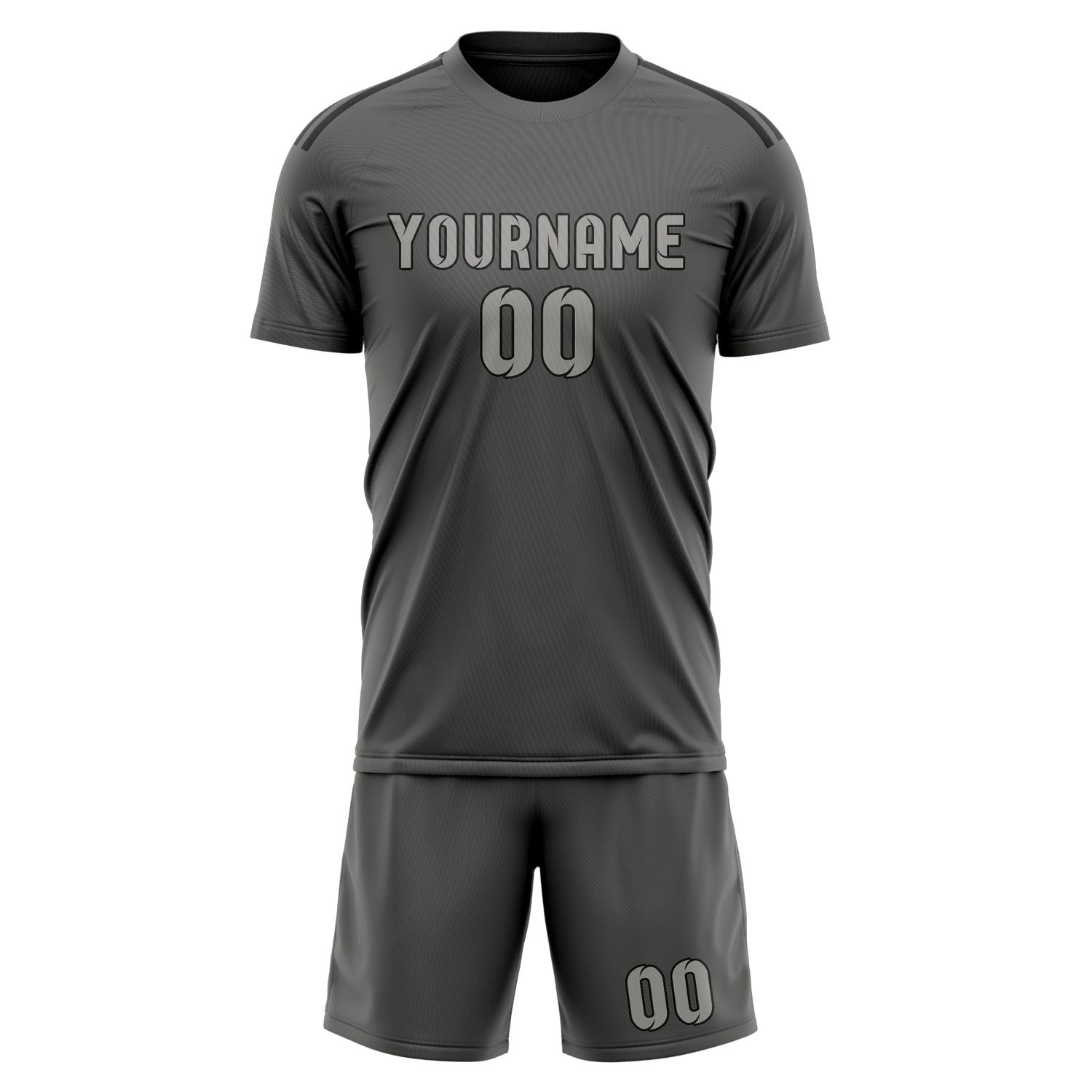 Maßgeschneidertes Professionelles Dunkelgrau Grau Fußballtrikot-Set