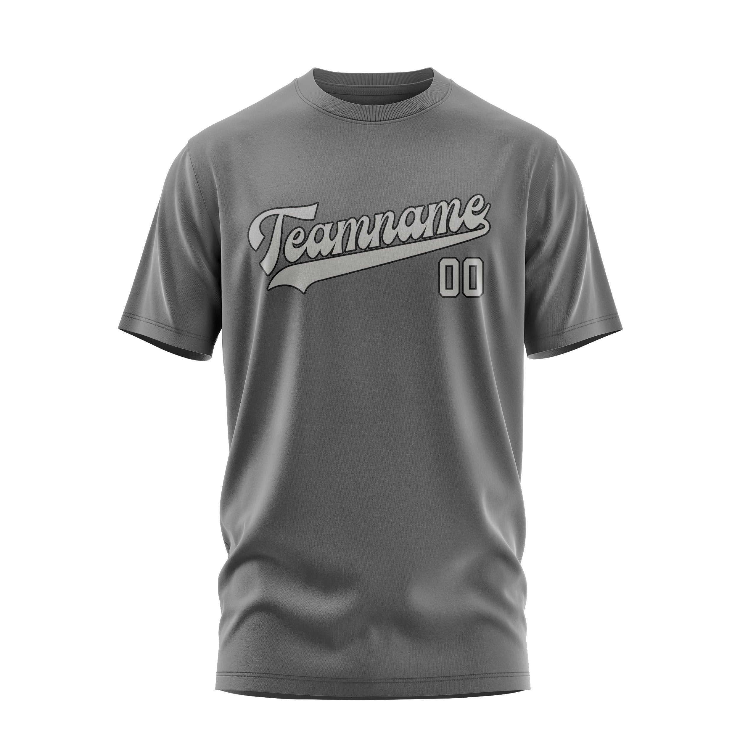 Maßgeschneidertes Dunkelgrau Grau T-Shirt