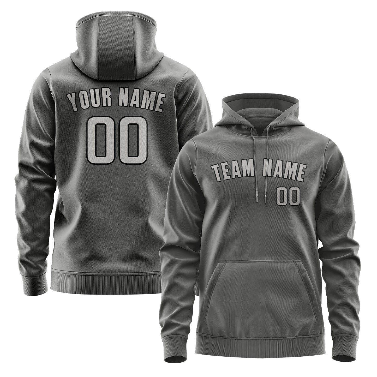 Maßgeschneidertes Dunkelgrau Grau Hoodie