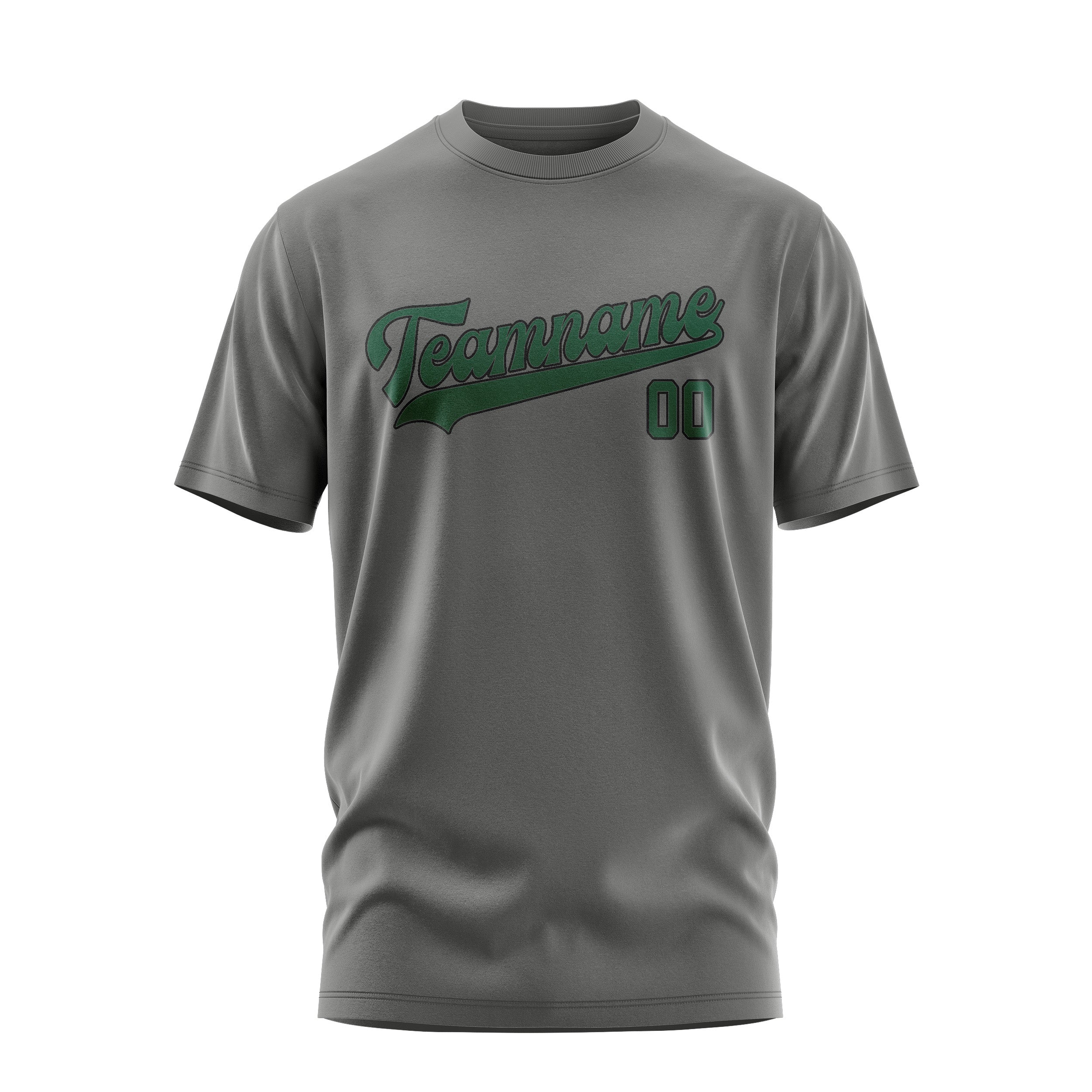 Maßgeschneidertes Dunkelgrau Moosgrün T-Shirt