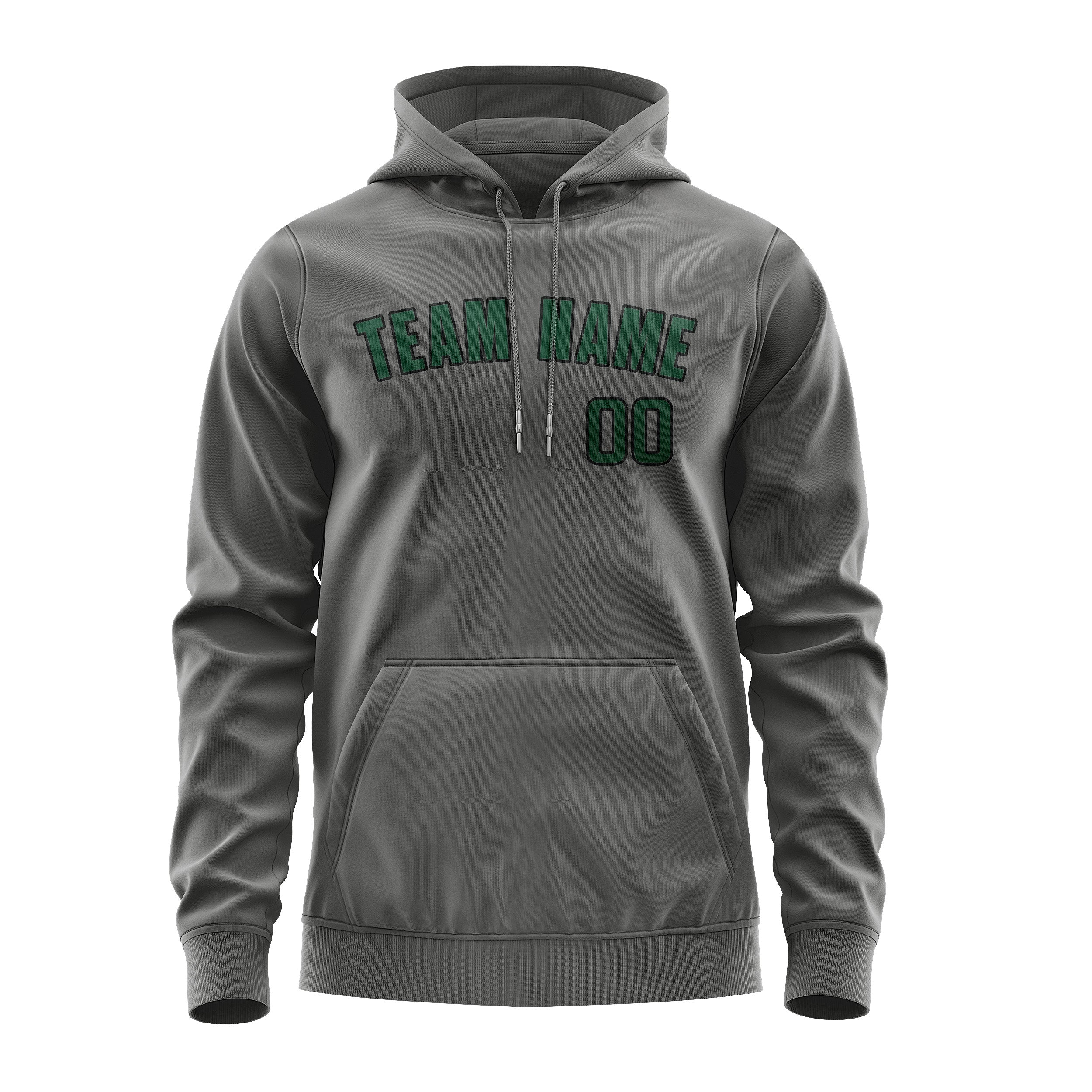 Maßgeschneidertes Dunkelgrau Moosgrün Hoodie
