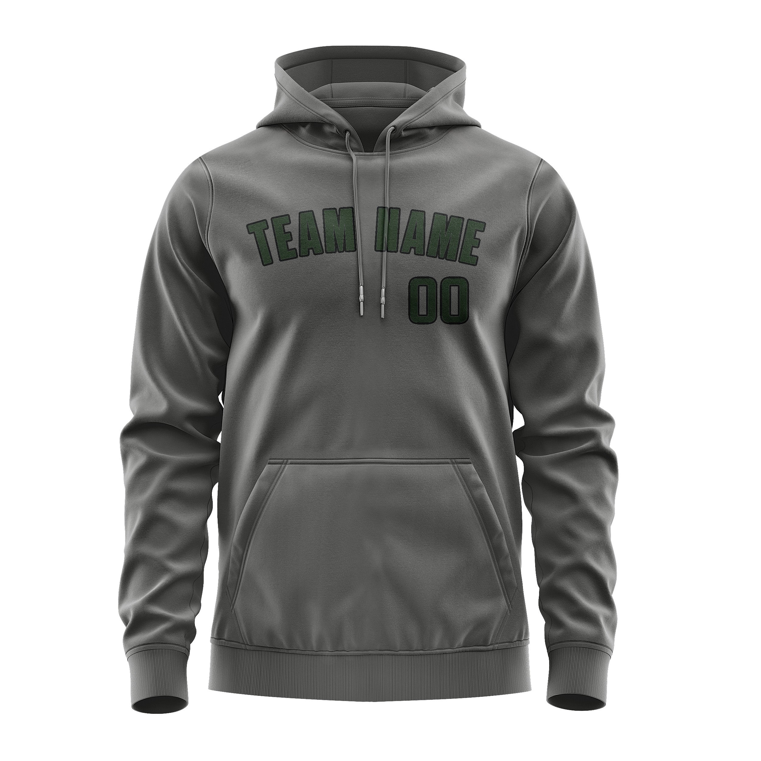 Maßgeschneidertes Dunkelgrau Tannengrün Hoodie