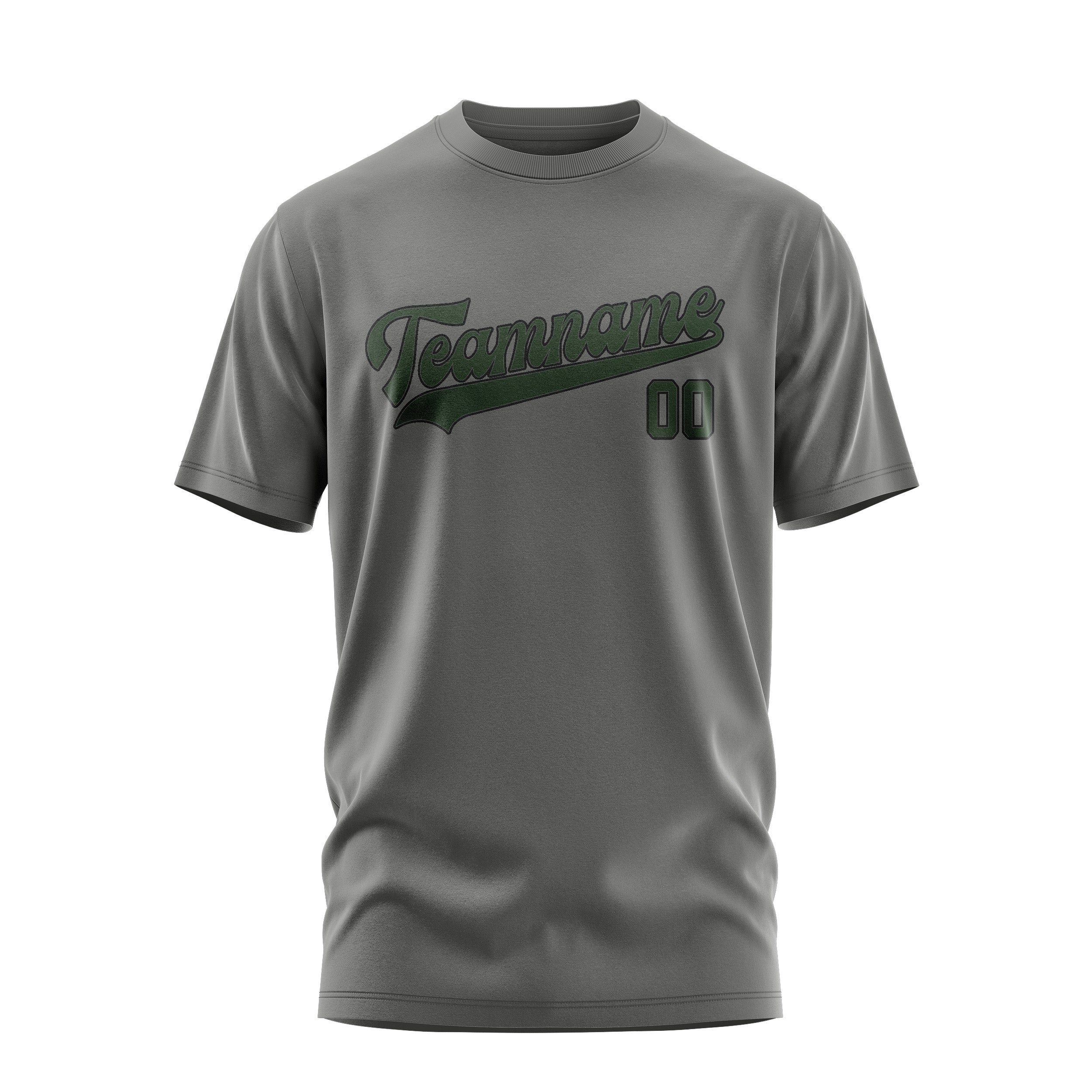 Maßgeschneidertes Dunkelgrau Tannengrün T-Shirt