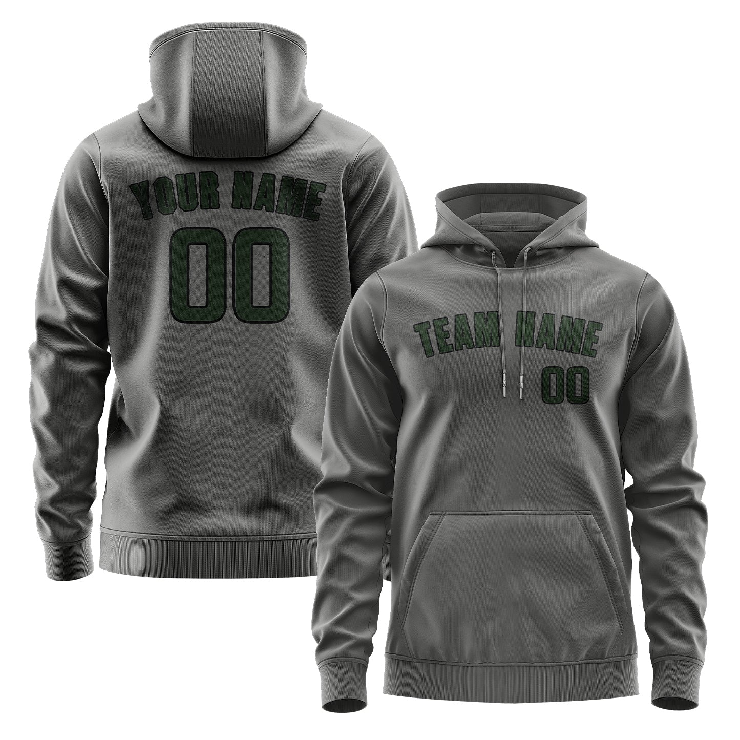 Maßgeschneidertes Dunkelgrau Tannengrün Hoodie