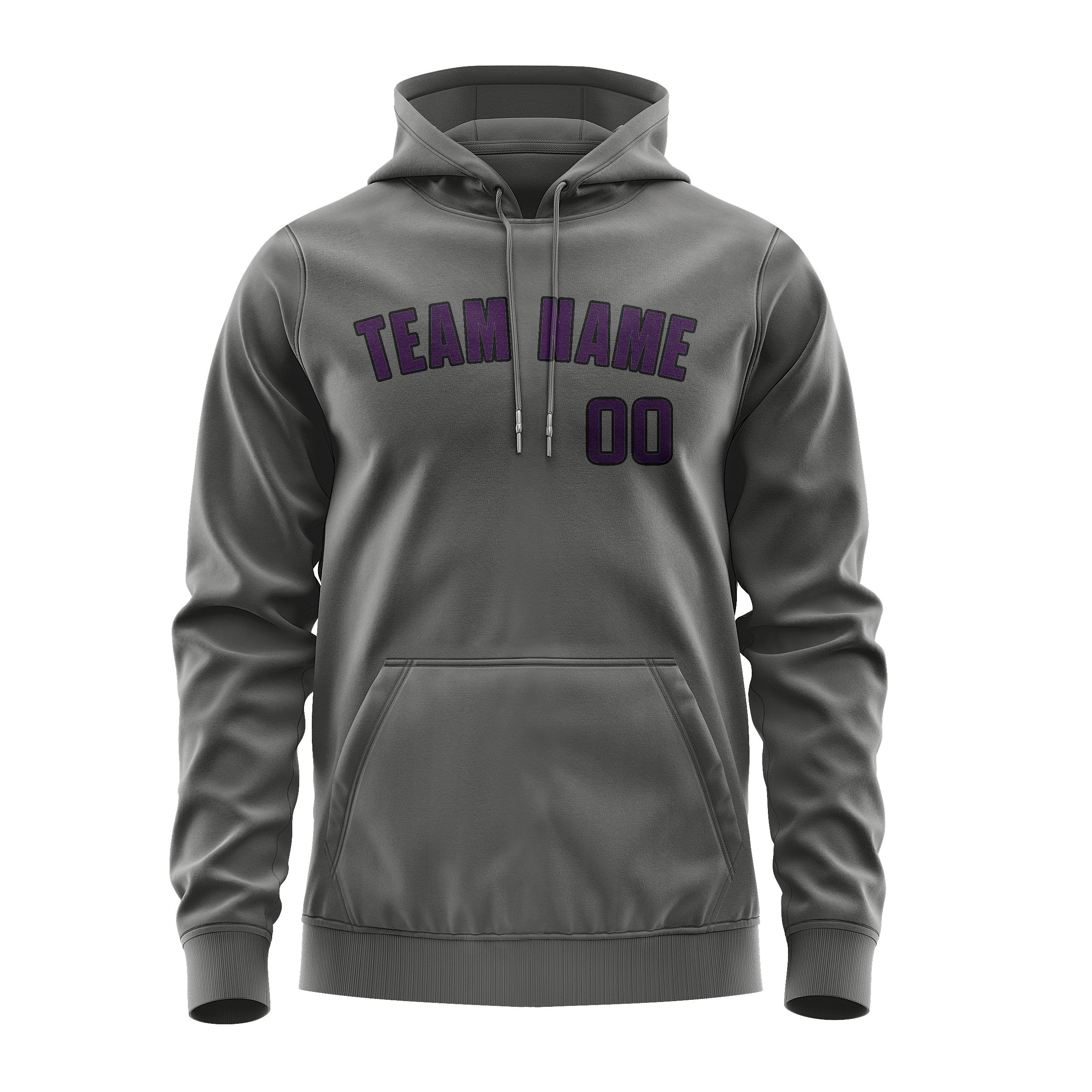Maßgeschneidertes Dunkelgrau Lila Hoodie