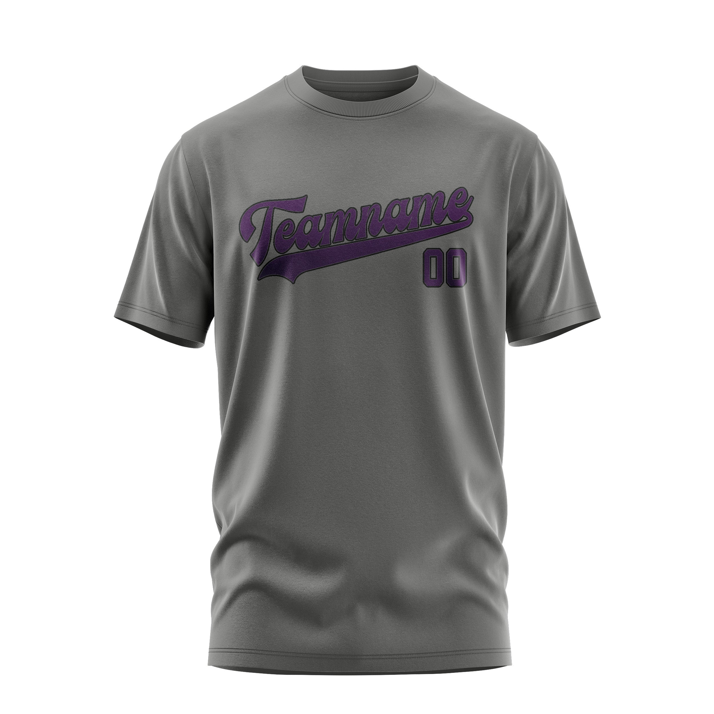 Maßgeschneidertes Dunkelgrau Lila T-Shirt