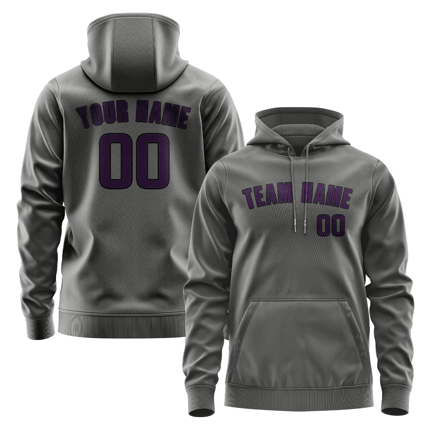 Maßgeschneidertes Dunkelgrau Lila Hoodie