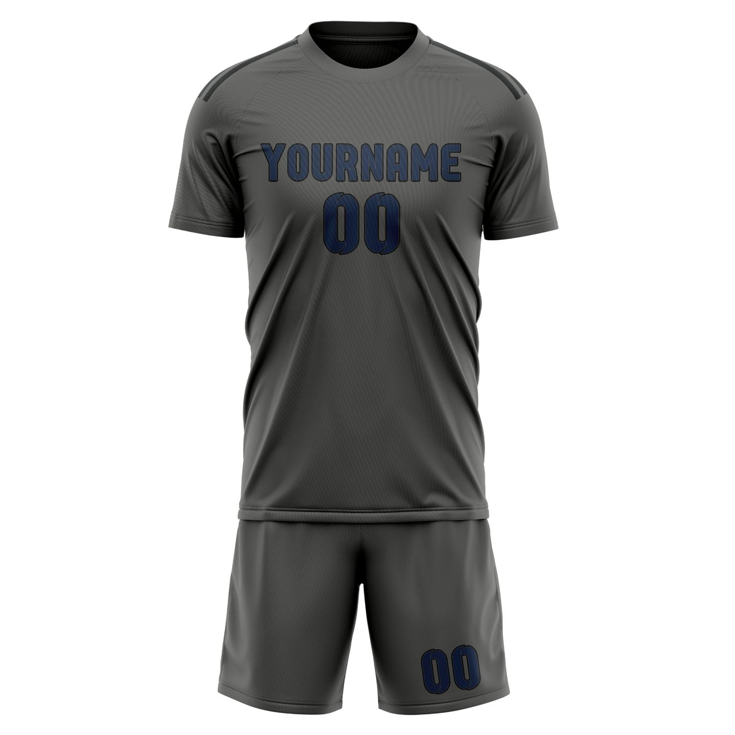 Maßgeschneidertes Professionelles Dunkelgrau Marineblau Fußballtrikot-Set