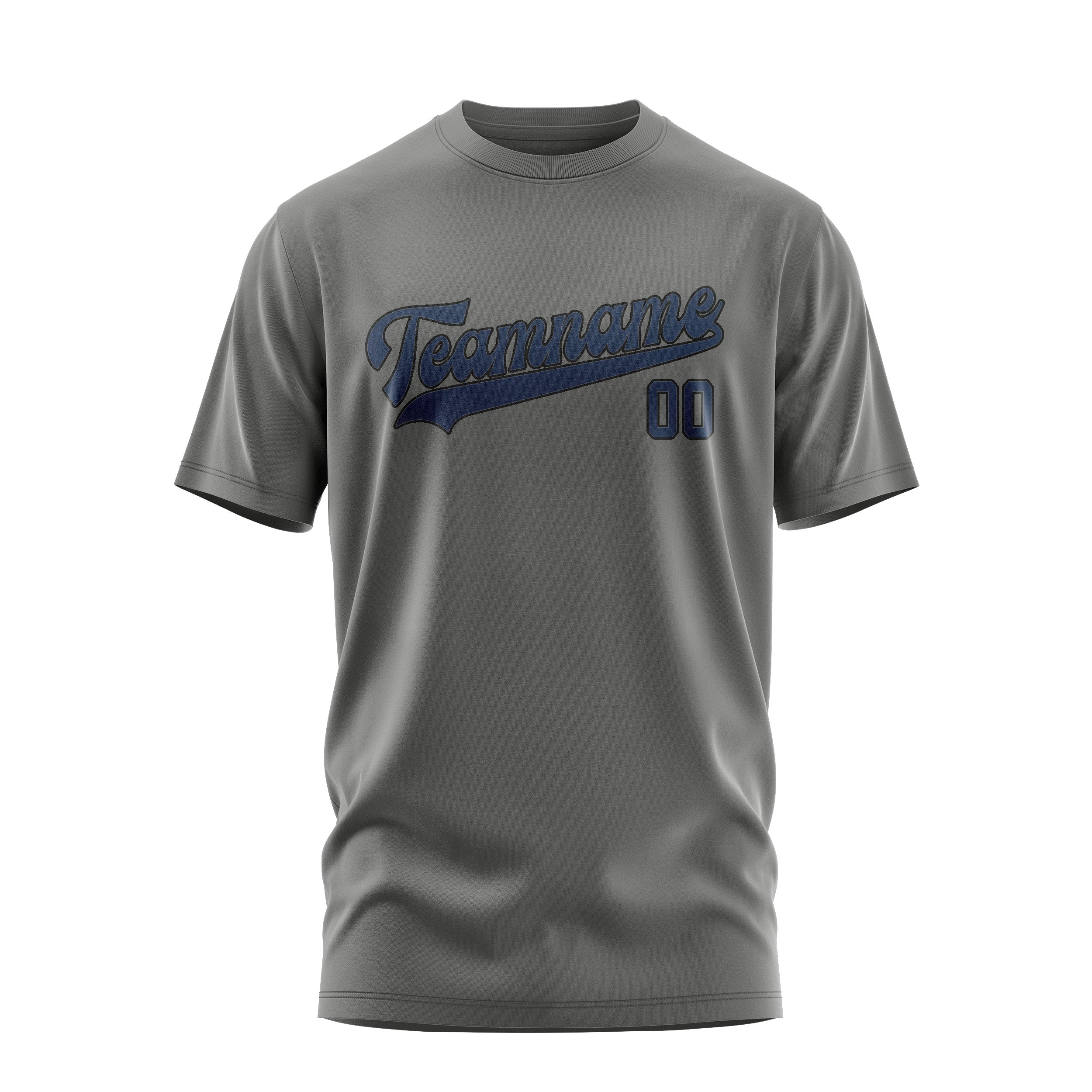 Maßgeschneidertes Dunkelgrau Marineblau T-Shirt