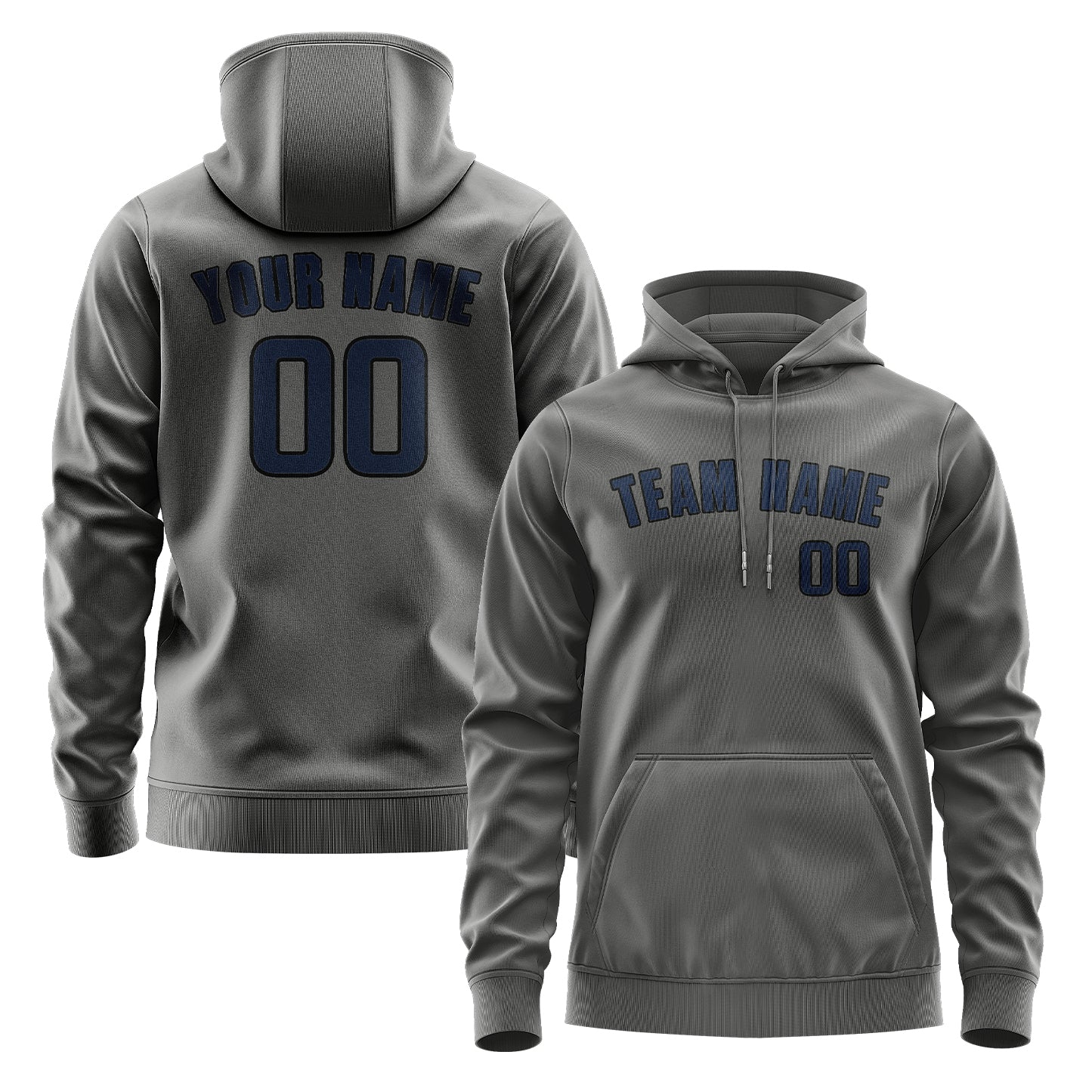 Maßgeschneidertes Dunkelgrau Marineblau Hoodie