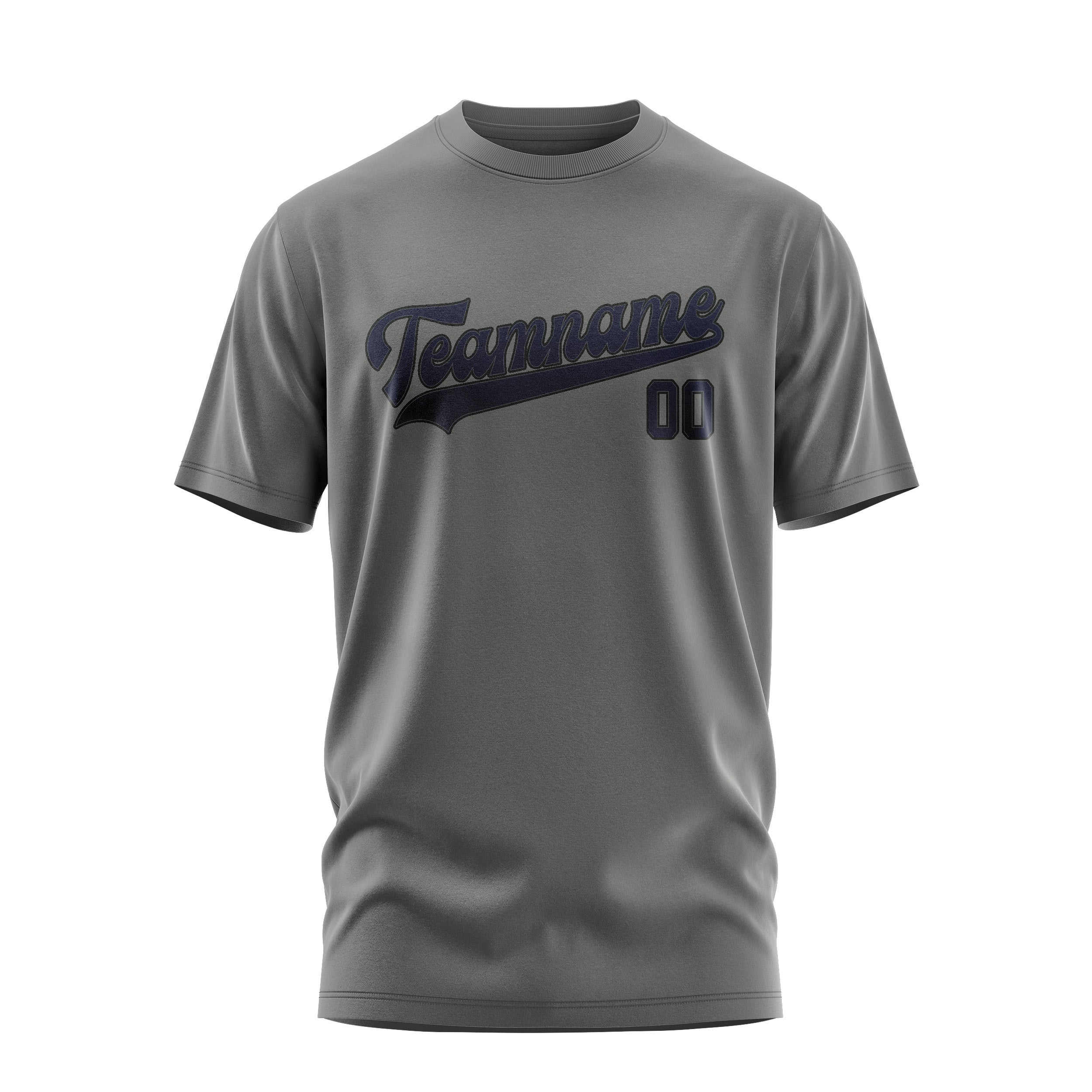 Maßgeschneidertes Dunkelgrau Stahlblau T-Shirt