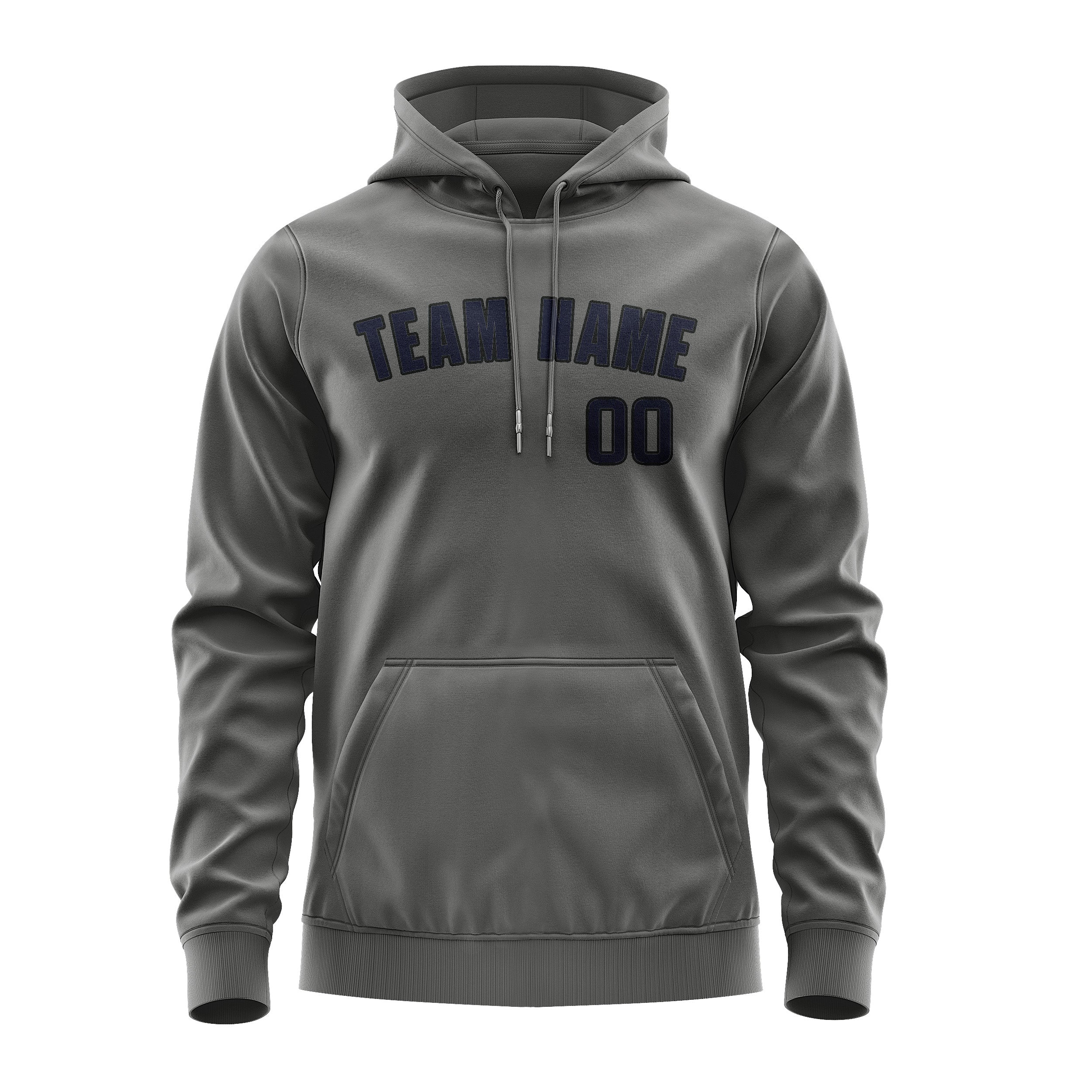 Maßgeschneidertes Dunkelgrau Stahlblau Hoodie