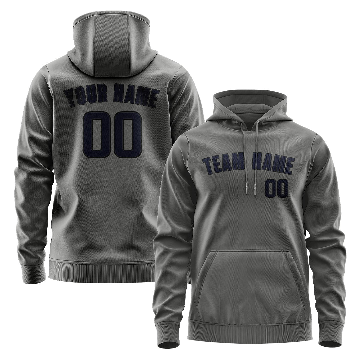 Maßgeschneidertes Dunkelgrau Stahlblau Hoodie