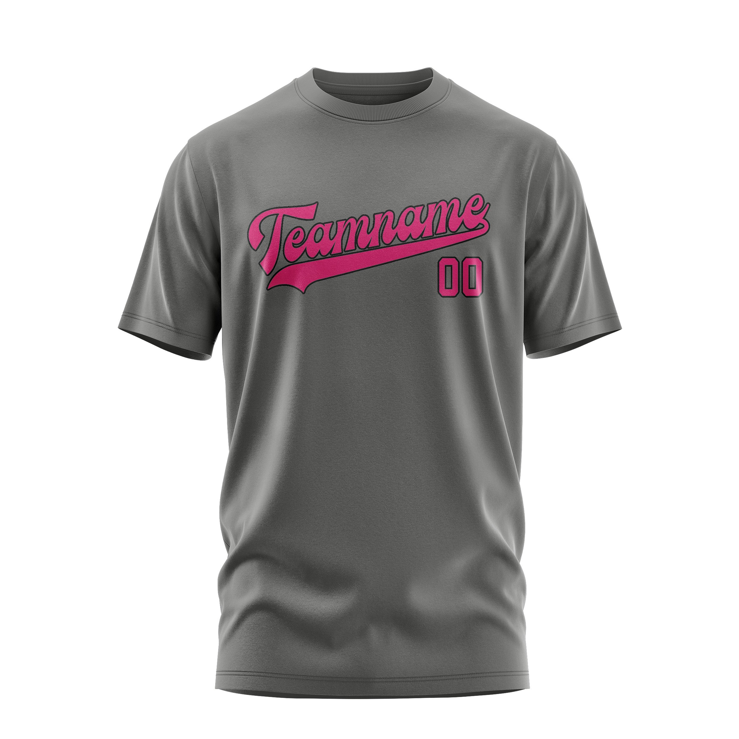 Maßgeschneidertes Dunkelgrau Rosarot T-Shirt