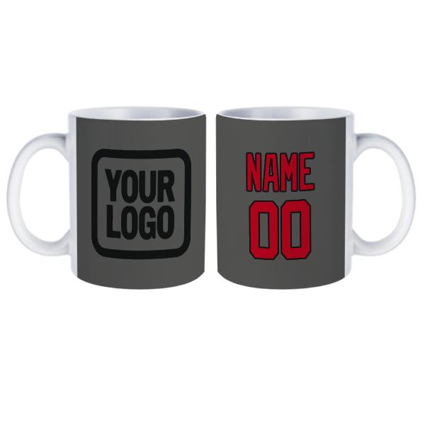 Tazza personalizzata grigio scuro e rossa
