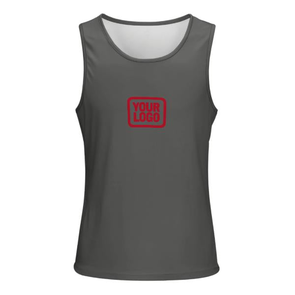 Maßgeschneidertes Dunkelgrau Rot Herren Tanktop