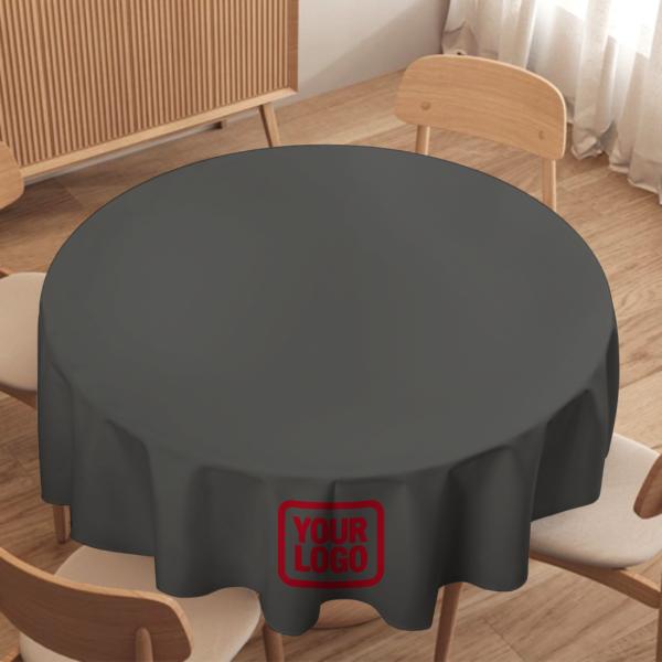 Maßgeschneidertes Dunkelgrau Rot Runde Tischdecke