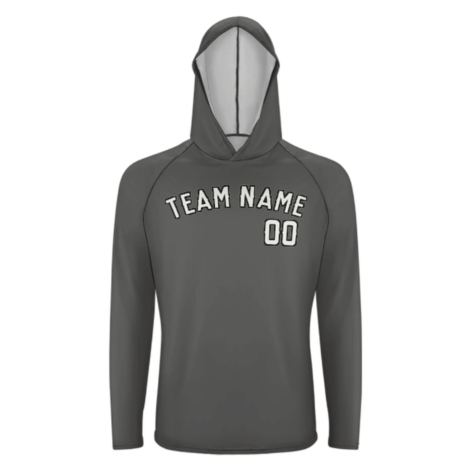 Maßgeschneidertes Dunkelgrau Weiß UV-Hoodie
