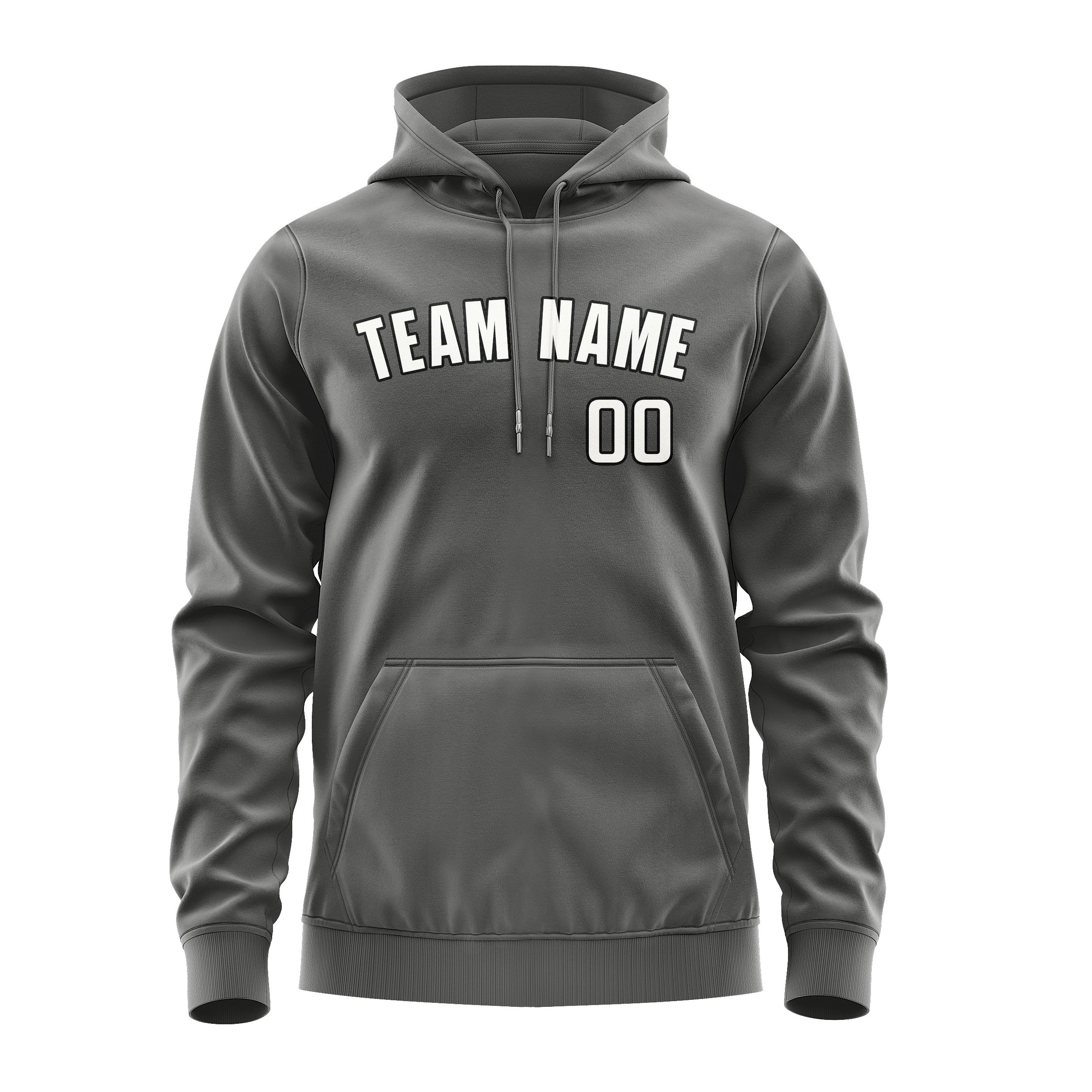 Maßgeschneidertes Dunkelgrau Weiß Hoodie