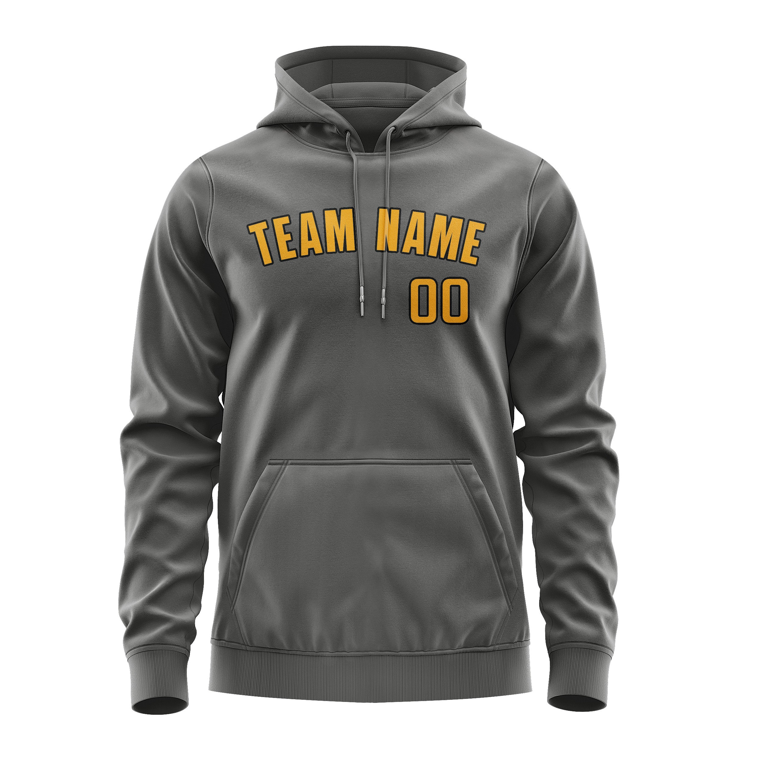 Maßgeschneidertes Dunkelgrau Gelb Hoodie