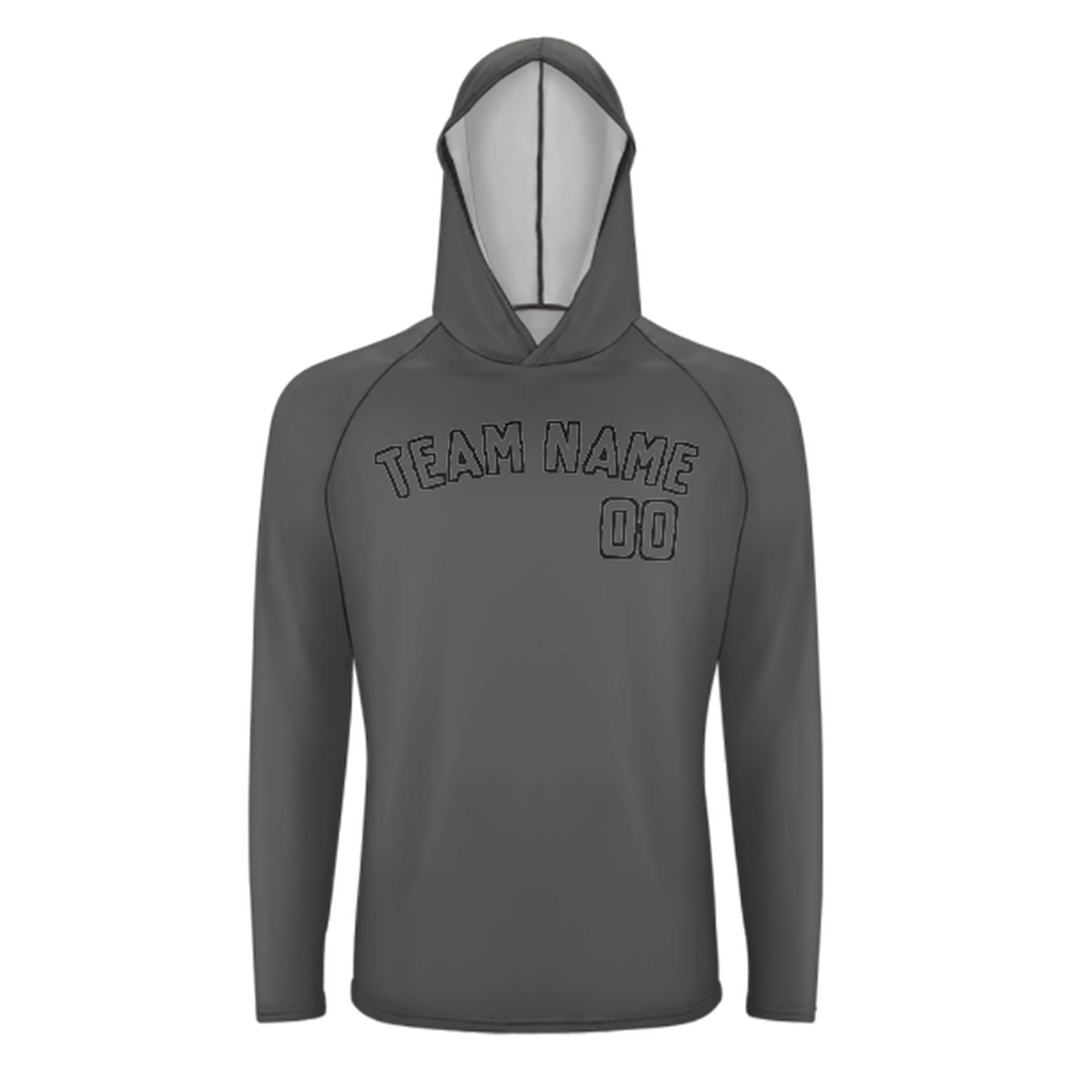 Maßgeschneidertes Dunkelgrau Dunkelgrau UV-Hoodie