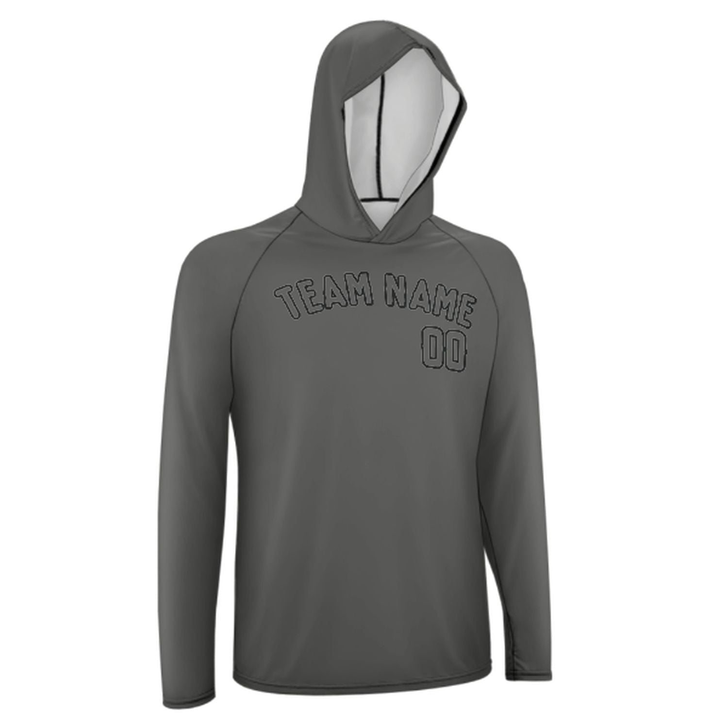 Maßgeschneidertes Dunkelgrau Dunkelgrau UV-Hoodie