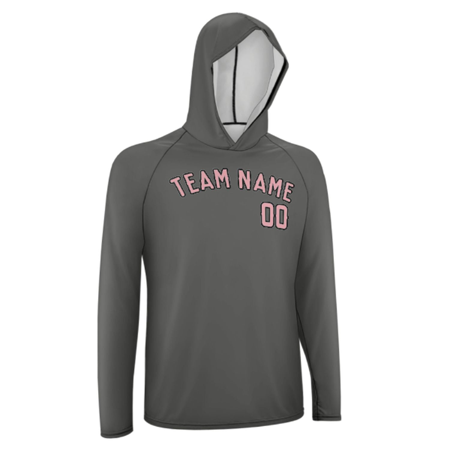 Maßgeschneidertes Dunkelgrau Rosa UV-Hoodie