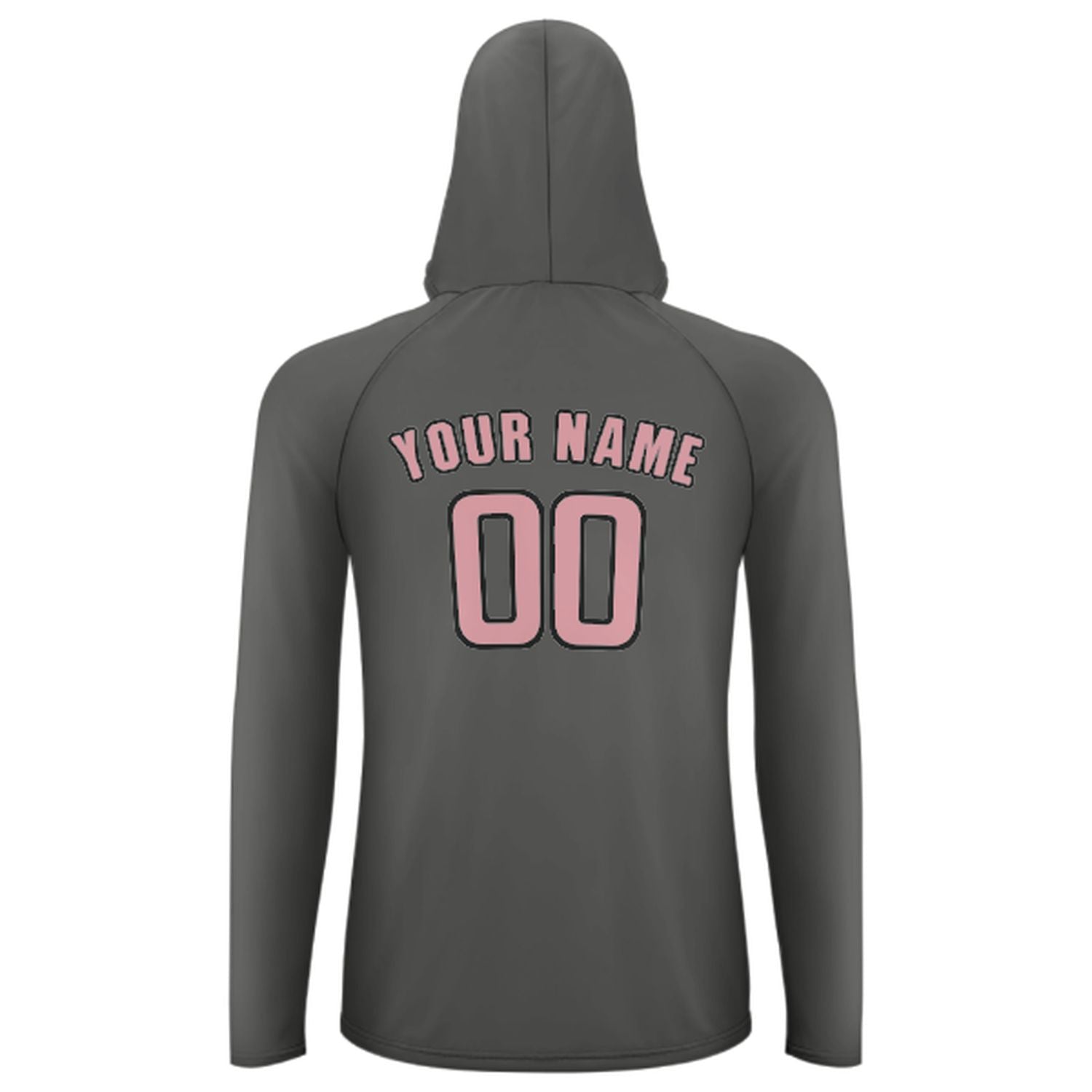 Maßgeschneidertes Dunkelgrau Rosa UV-Hoodie