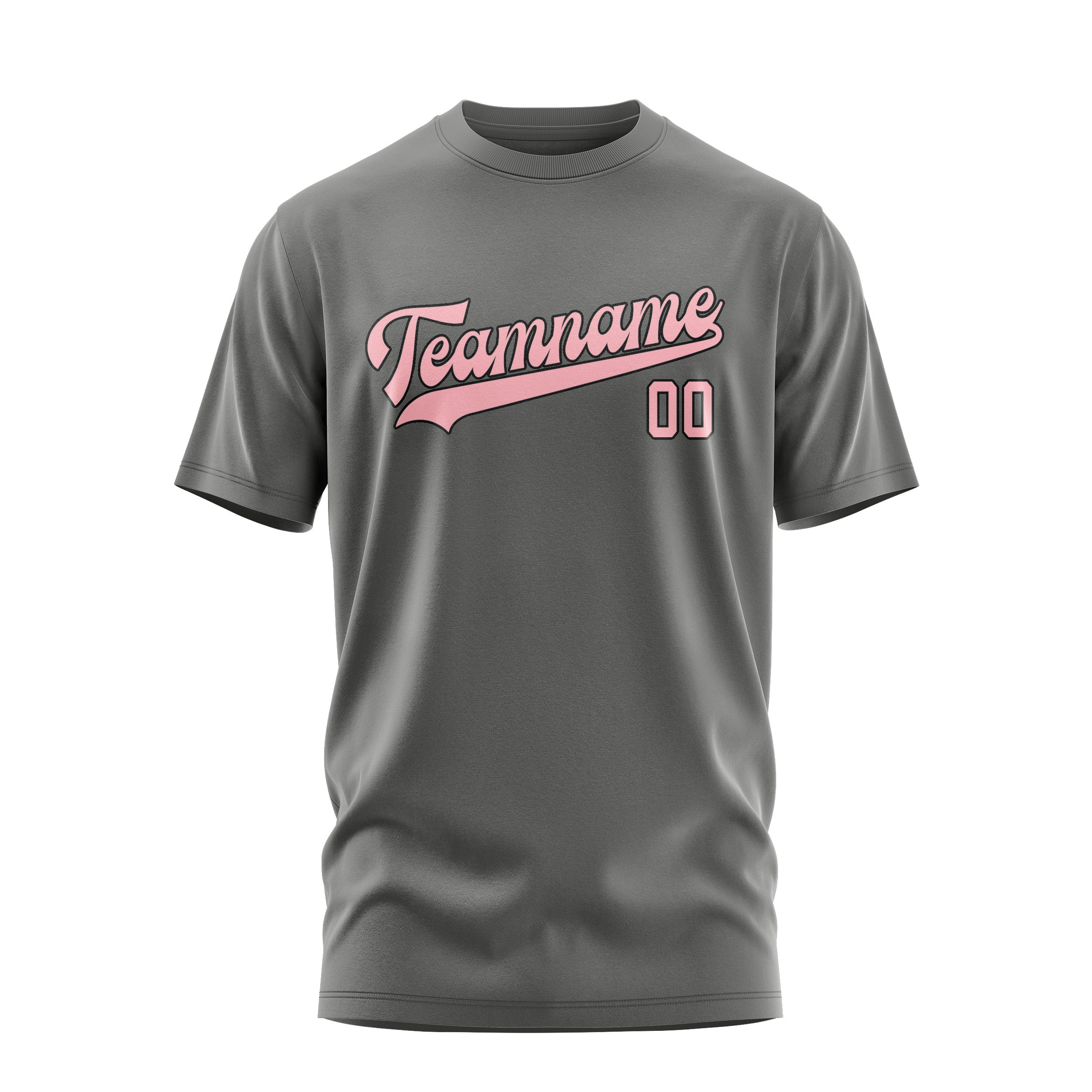 Maßgeschneidertes Dunkelgrau Rosa T-Shirt