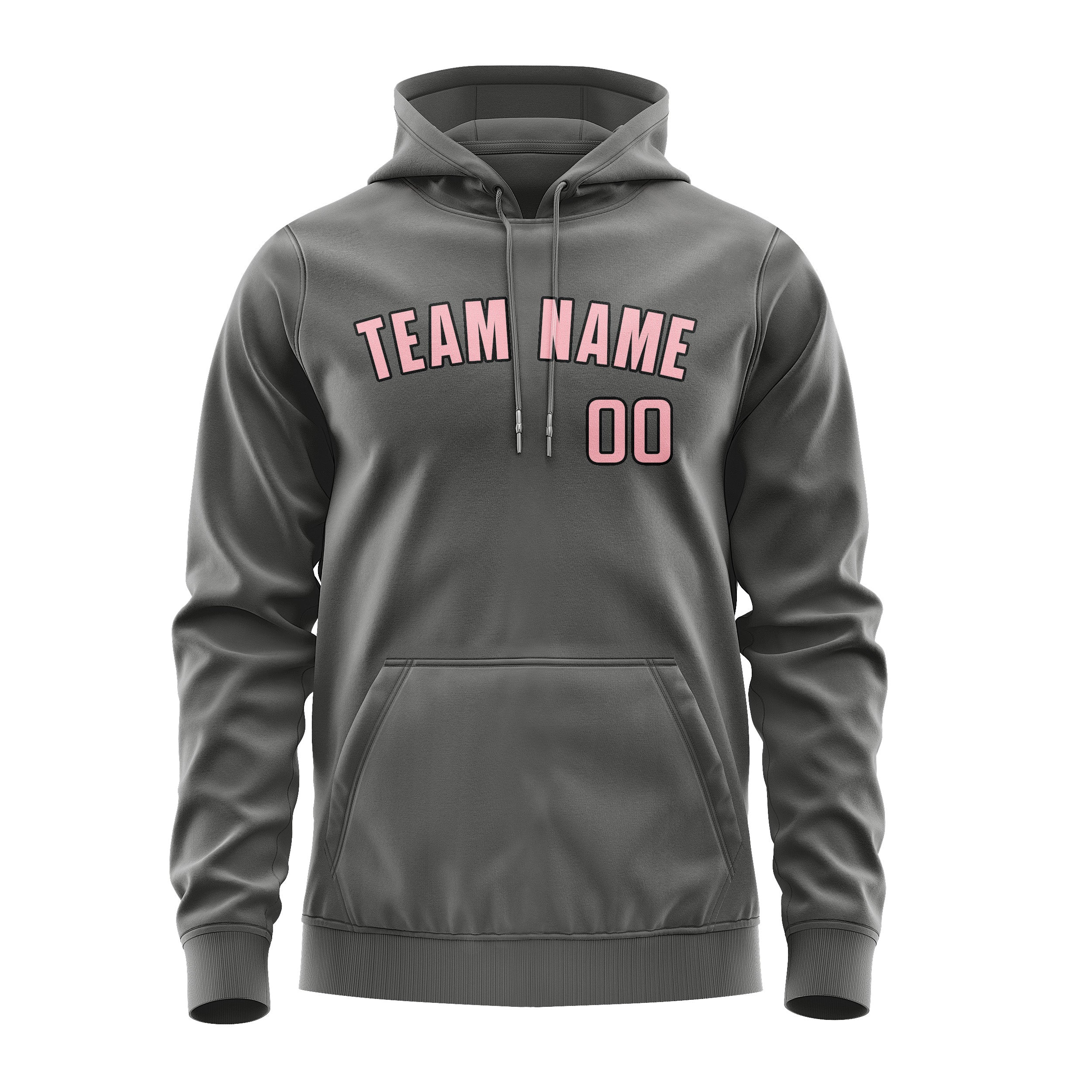 Maßgeschneidertes Dunkelgrau Rosa Hoodie