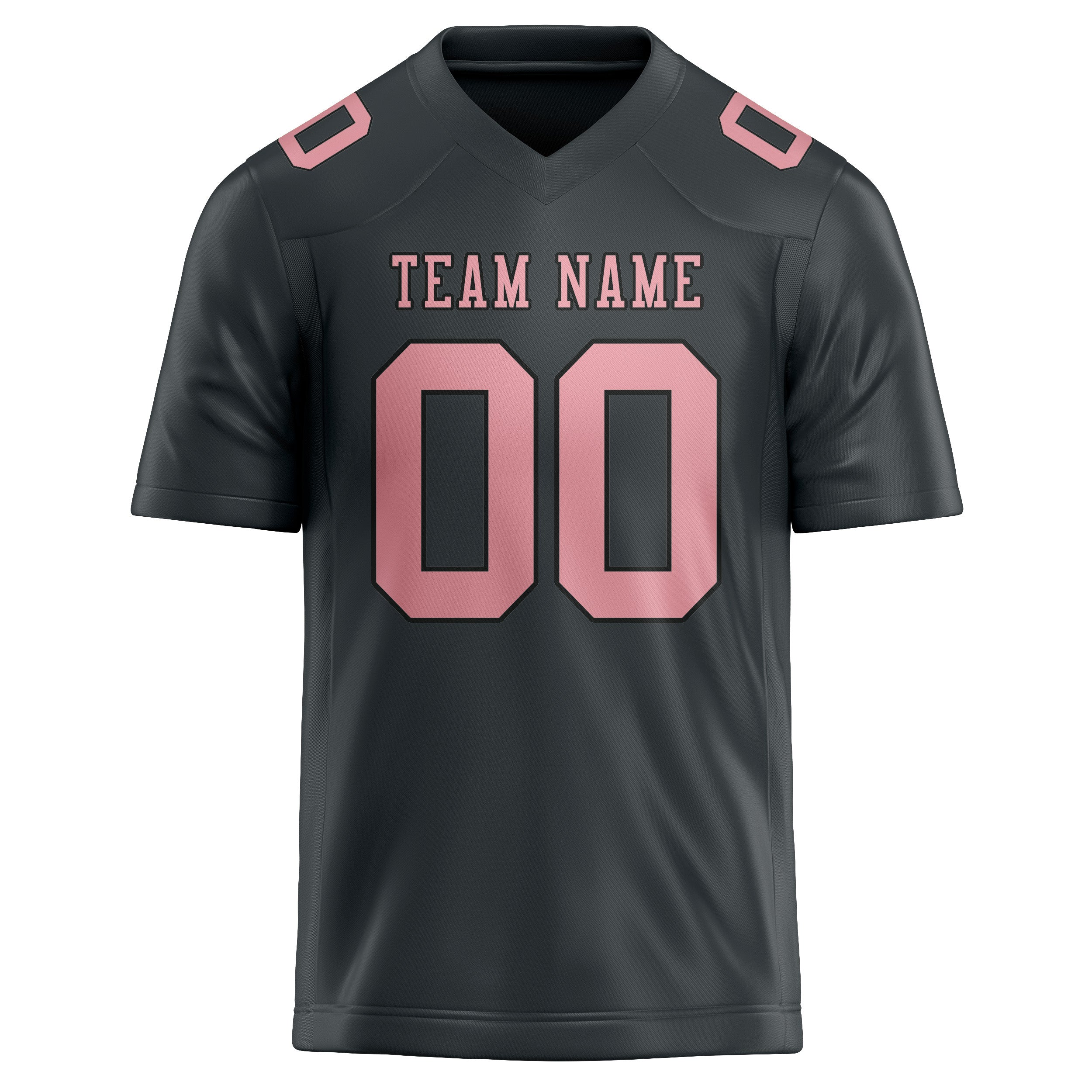 Maßgeschneidertes Professionelles Dunkelgrau Rosa Rugbytrikot