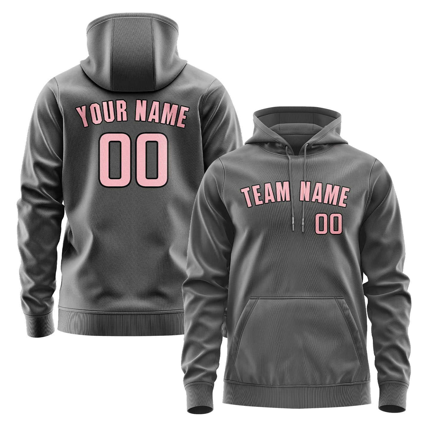 Maßgeschneidertes Dunkelgrau Rosa Hoodie