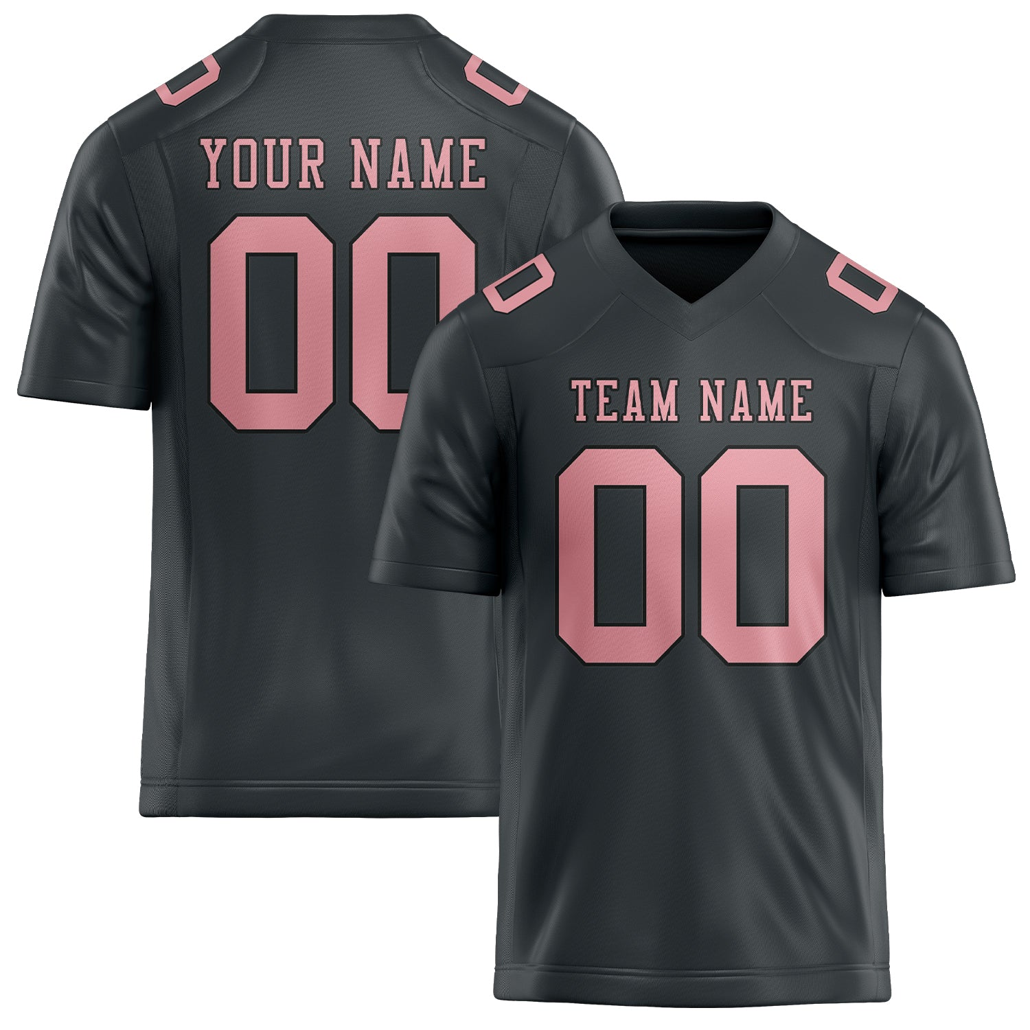 Maßgeschneidertes Professionelles Dunkelgrau Rosa Rugbytrikot