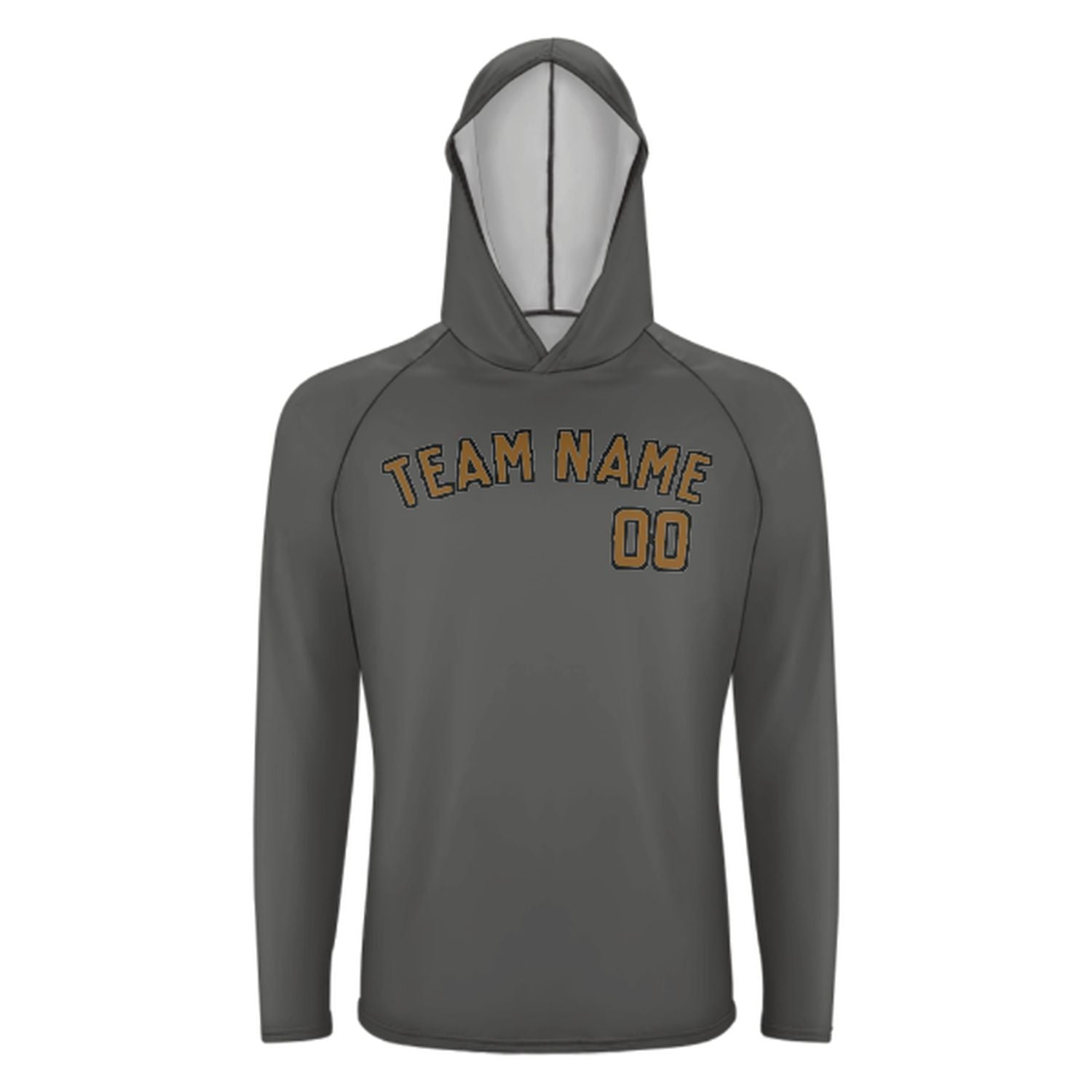 Maßgeschneidertes Dunkelgrau Khaki UV-Hoodie