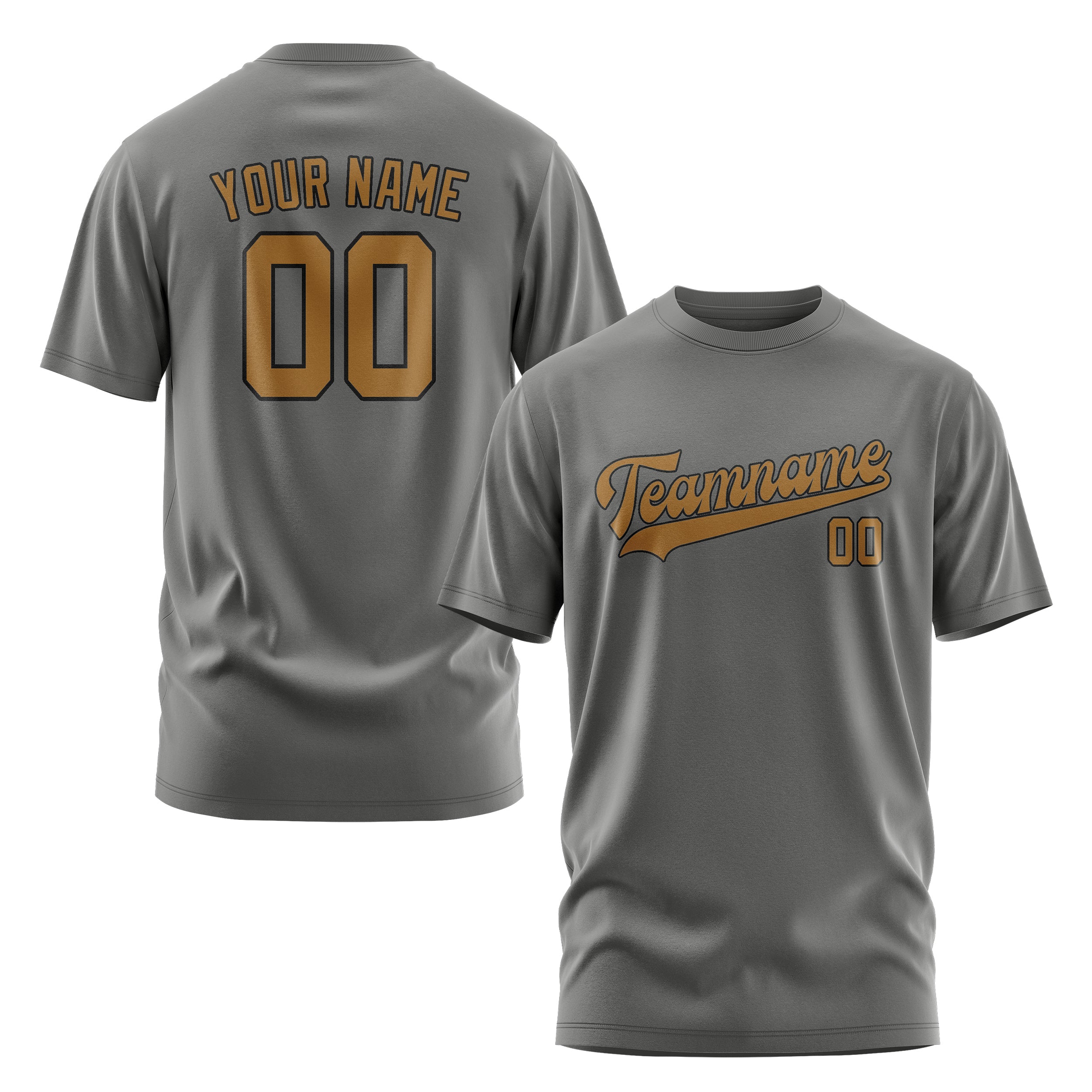 Maßgeschneidertes Dunkelgrau Khaki T-Shirt