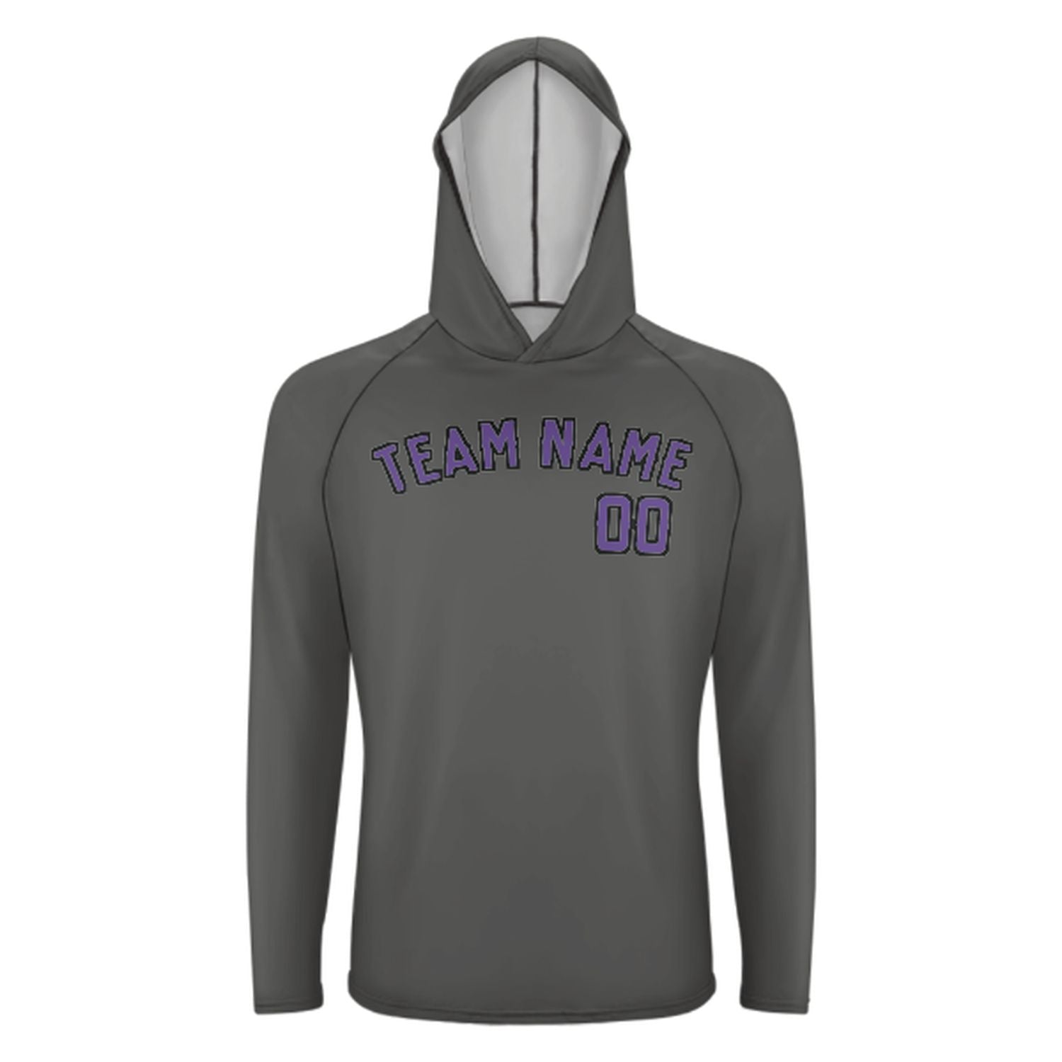 Maßgeschneidertes Dunkelgrau Lavendel UV-Hoodie