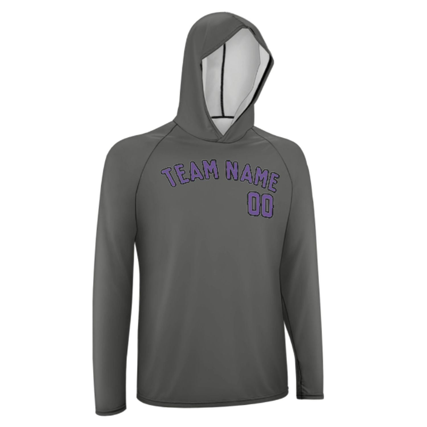 Maßgeschneidertes Dunkelgrau Lavendel UV-Hoodie