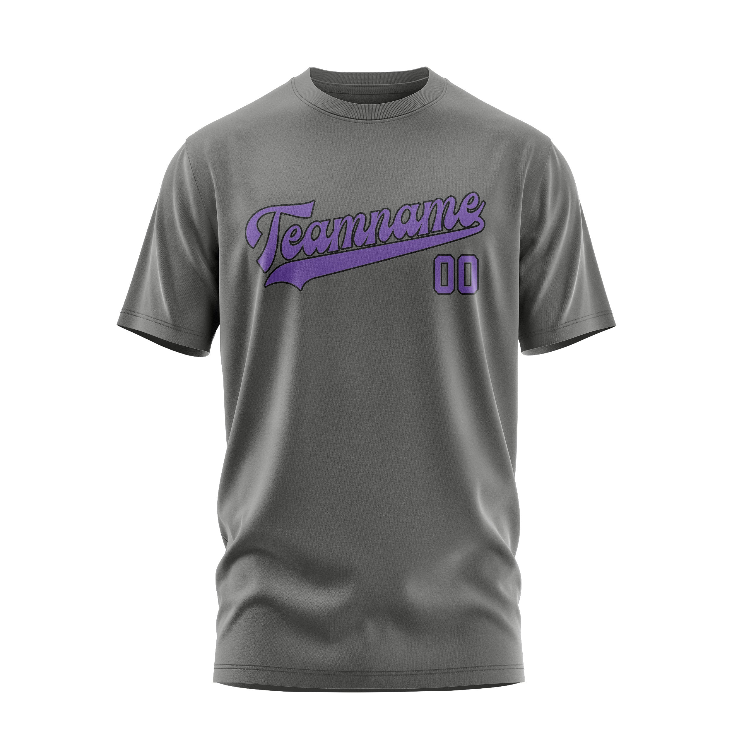 Maßgeschneidertes Dunkelgrau Lavendel T-Shirt