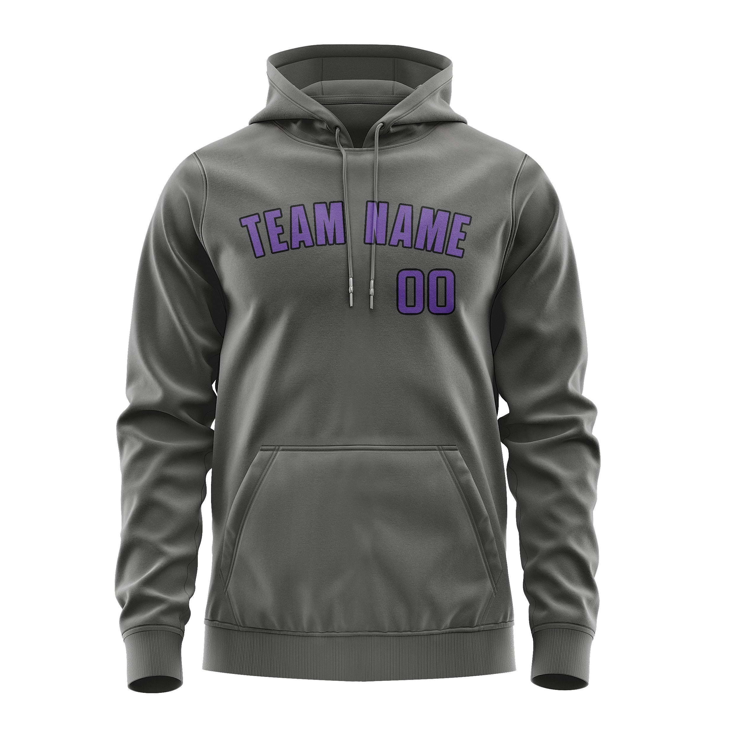 Maßgeschneidertes Dunkelgrau Lavendel Hoodie