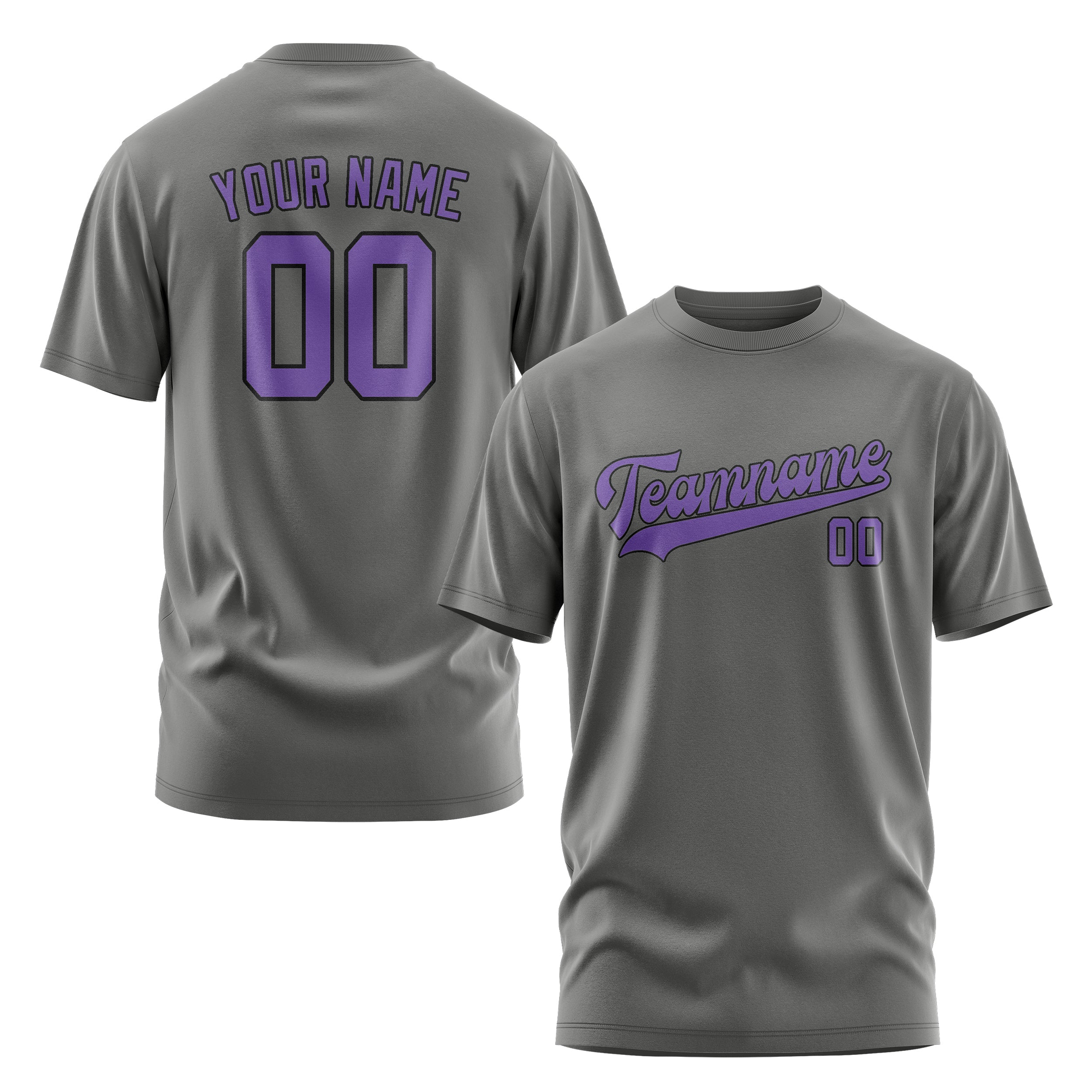 Maßgeschneidertes Dunkelgrau Lavendel T-Shirt