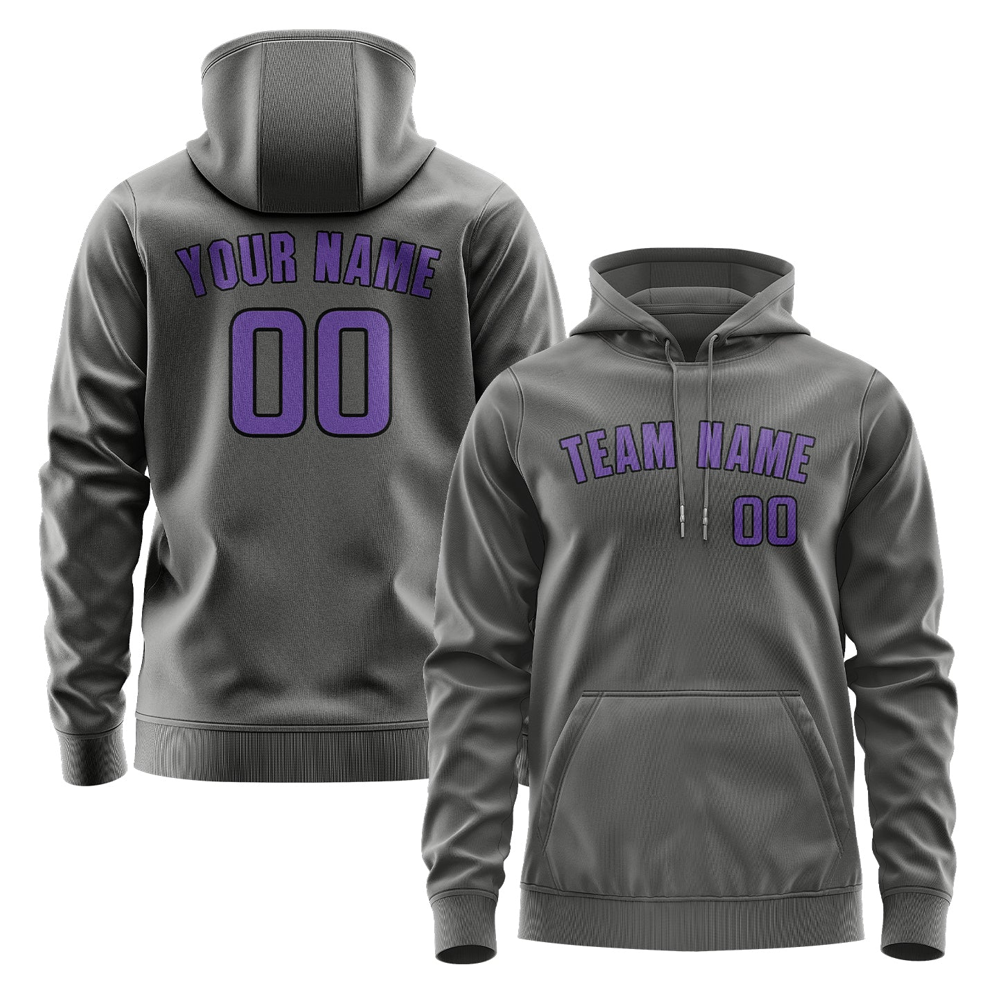 Maßgeschneidertes Dunkelgrau Lavendel Hoodie