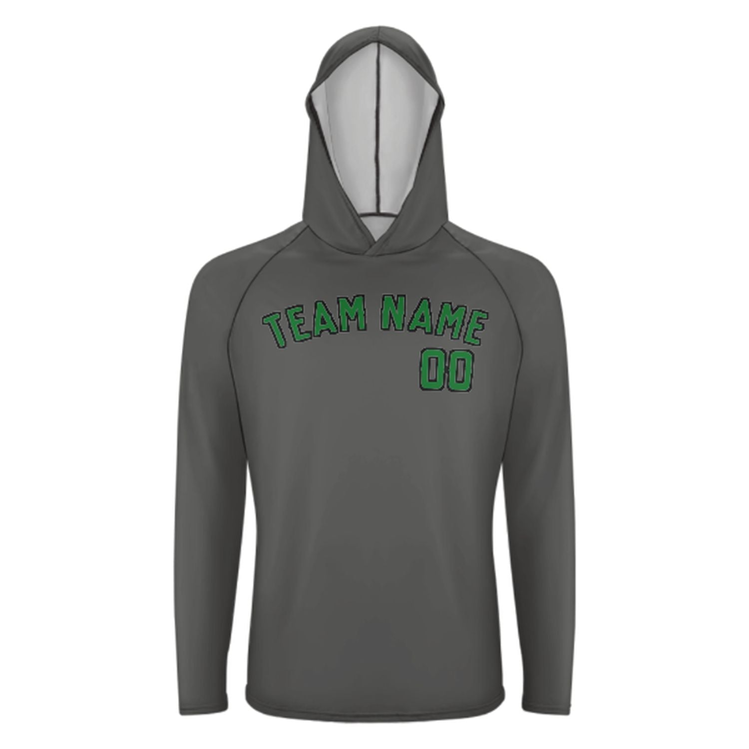 Maßgeschneidertes Dunkelgrau Smaragdgrün UV-Hoodie