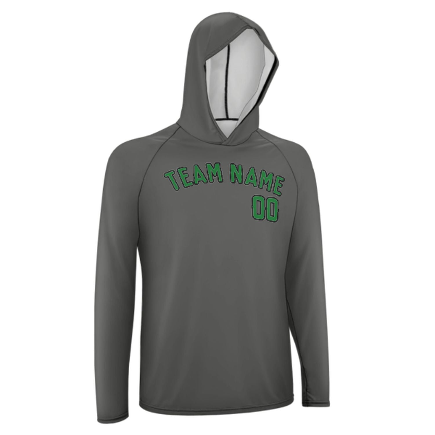 Maßgeschneidertes Dunkelgrau Smaragdgrün UV-Hoodie