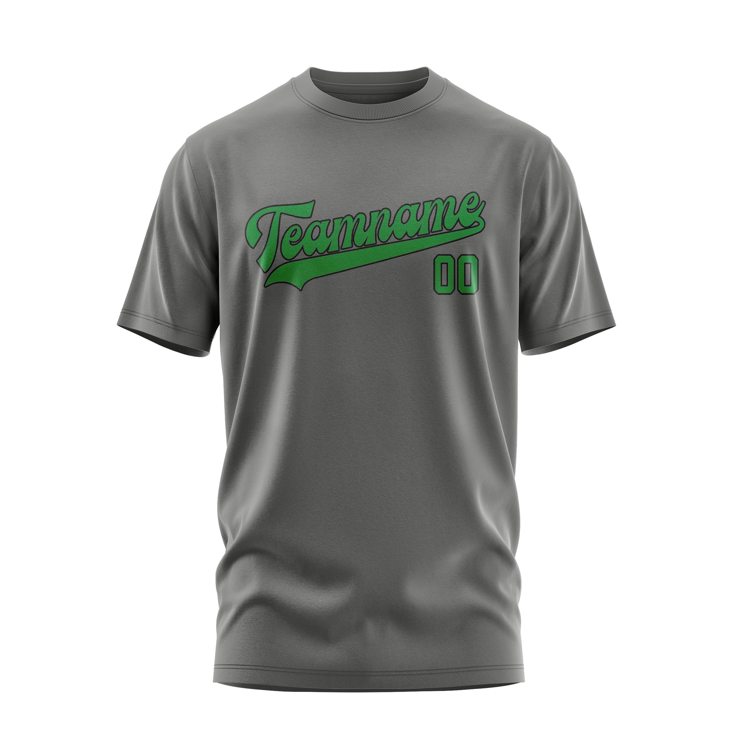 Maßgeschneidertes Dunkelgrau Smaragdgrün T-Shirt
