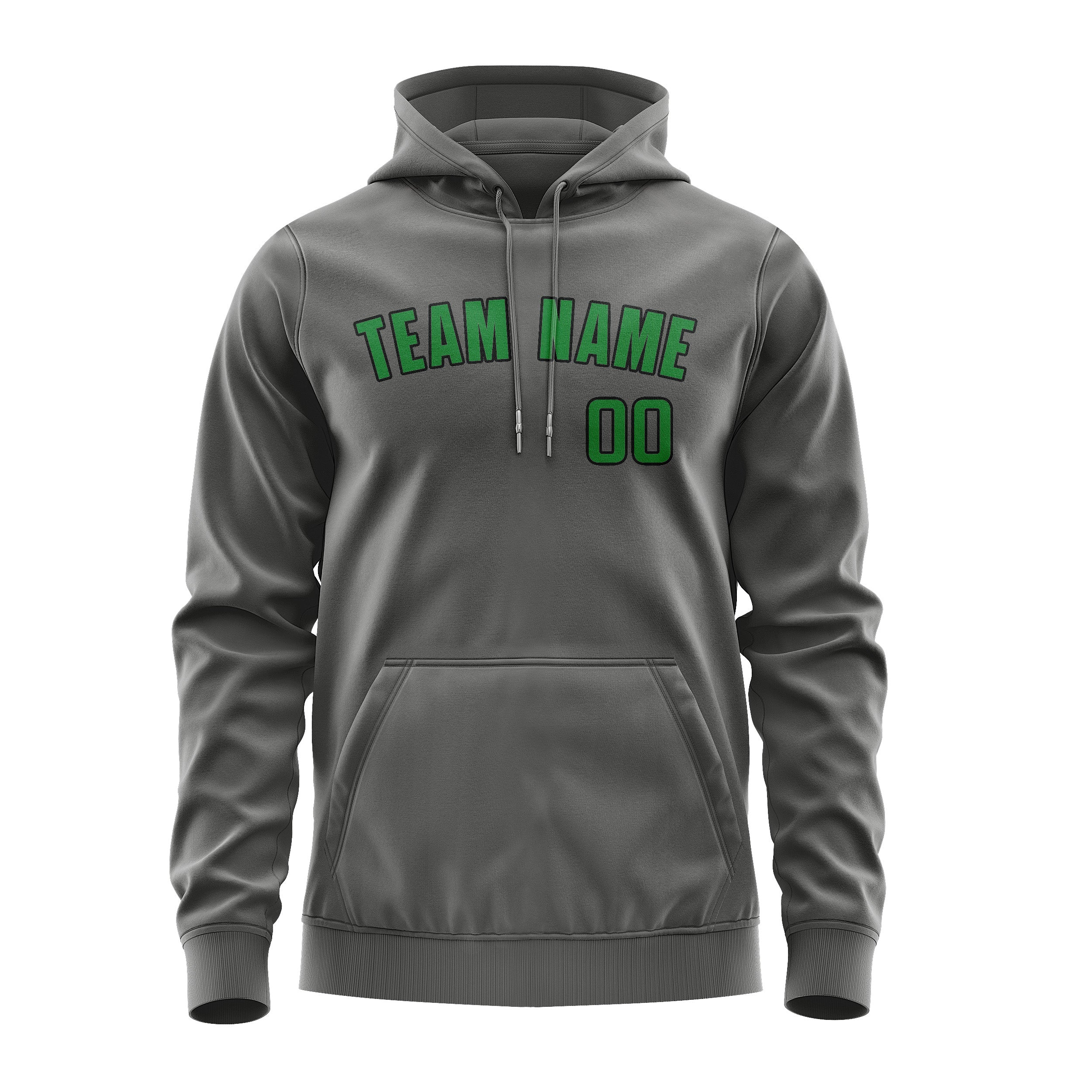 Maßgeschneidertes Dunkelgrau Smaragdgrün Hoodie