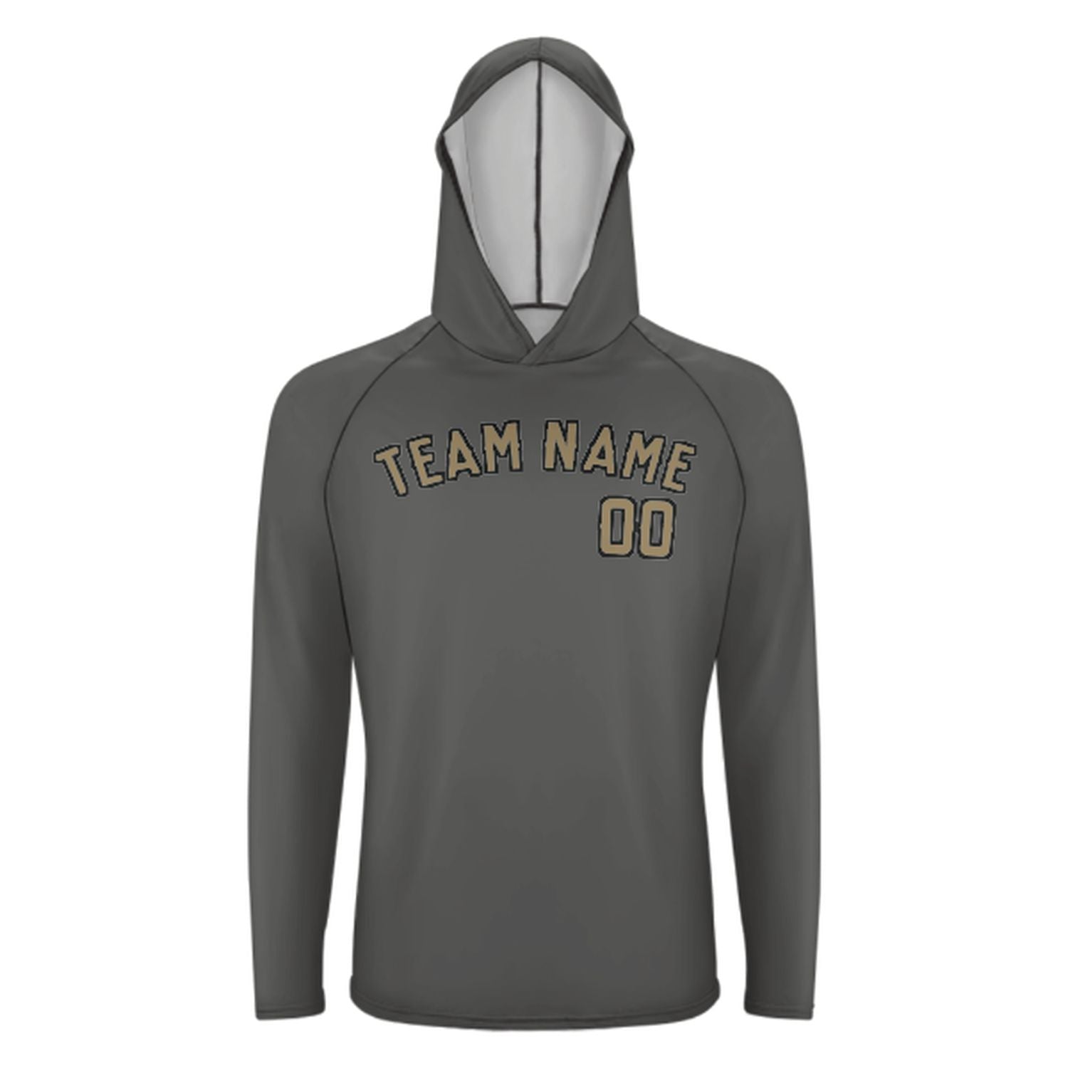 Maßgeschneidertes Dunkelgrau Hellkhaki UV-Hoodie