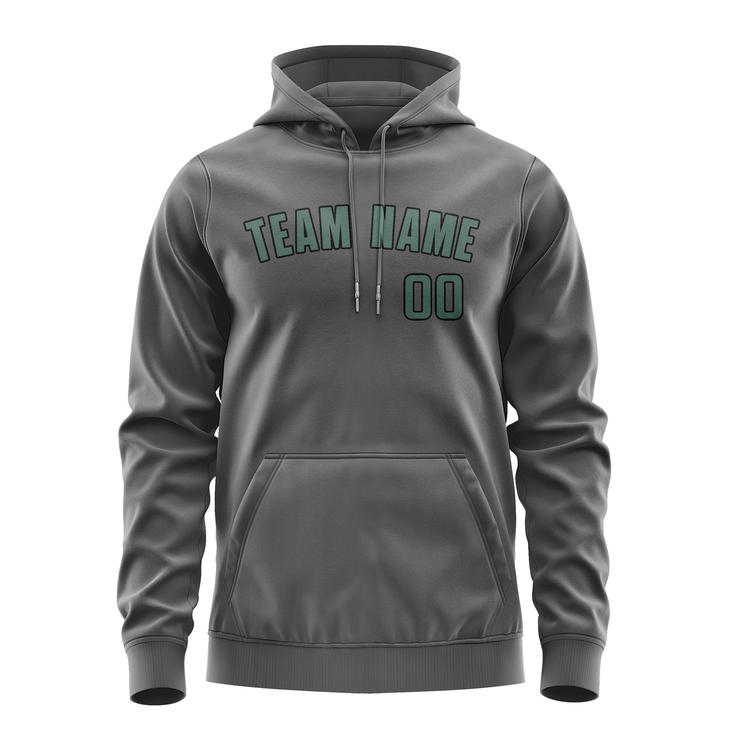 Maßgeschneidertes Dunkelgrau Blaugrün Hoodie