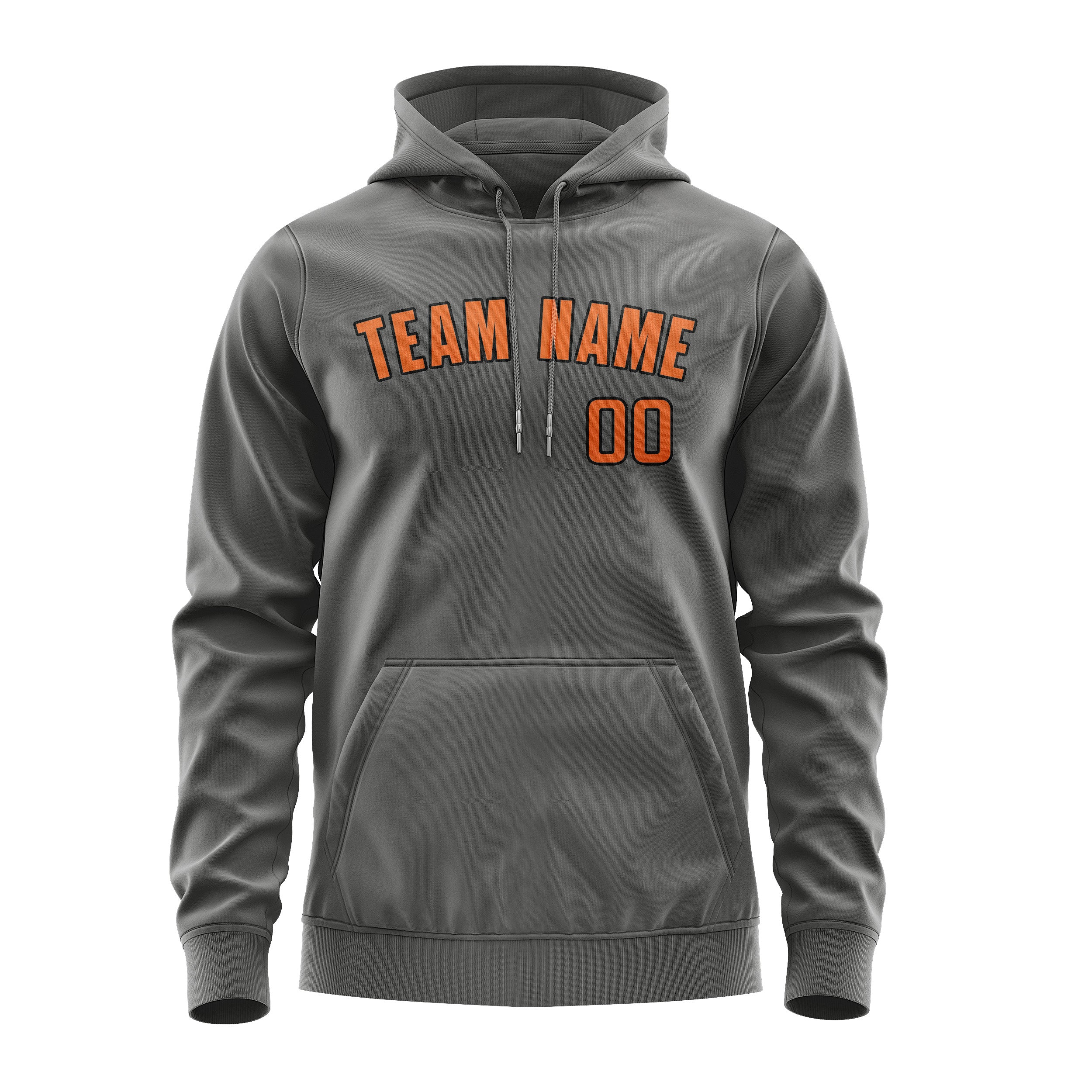 Maßgeschneidertes Dunkelgrau Orange Hoodie