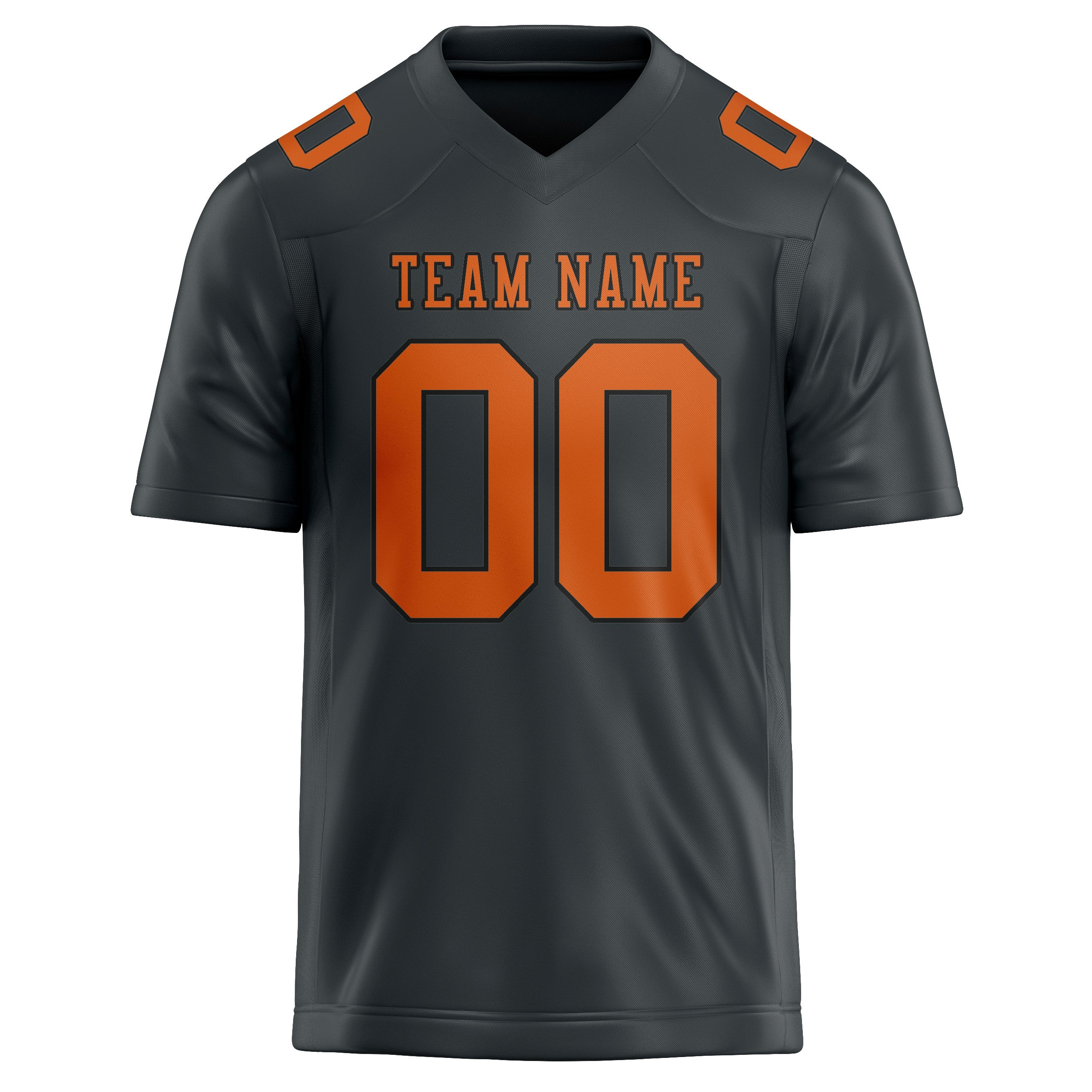 Maßgeschneidertes Professionelles Dunkelgrau Orange Rugbytrikot