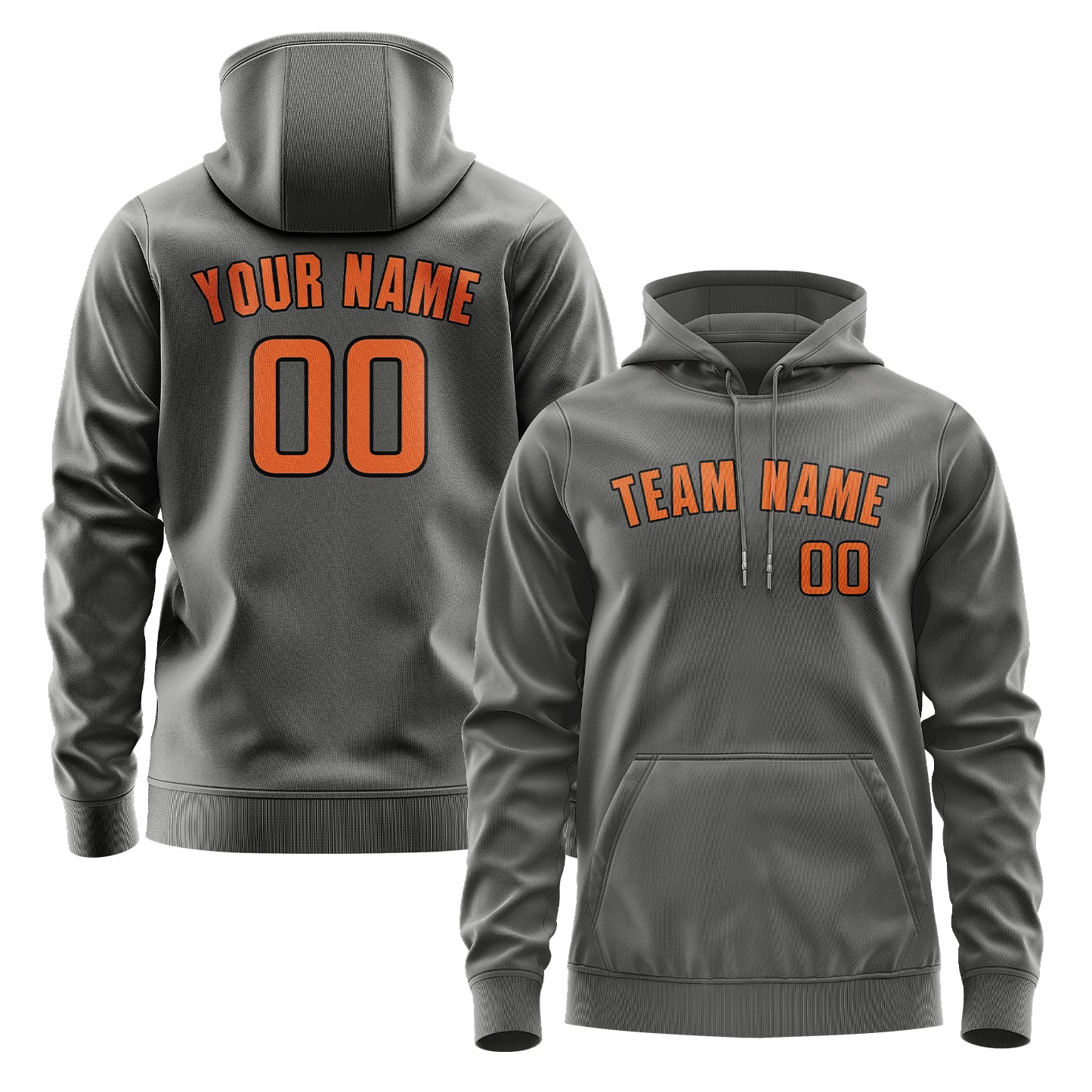 Maßgeschneidertes Dunkelgrau Orange Hoodie
